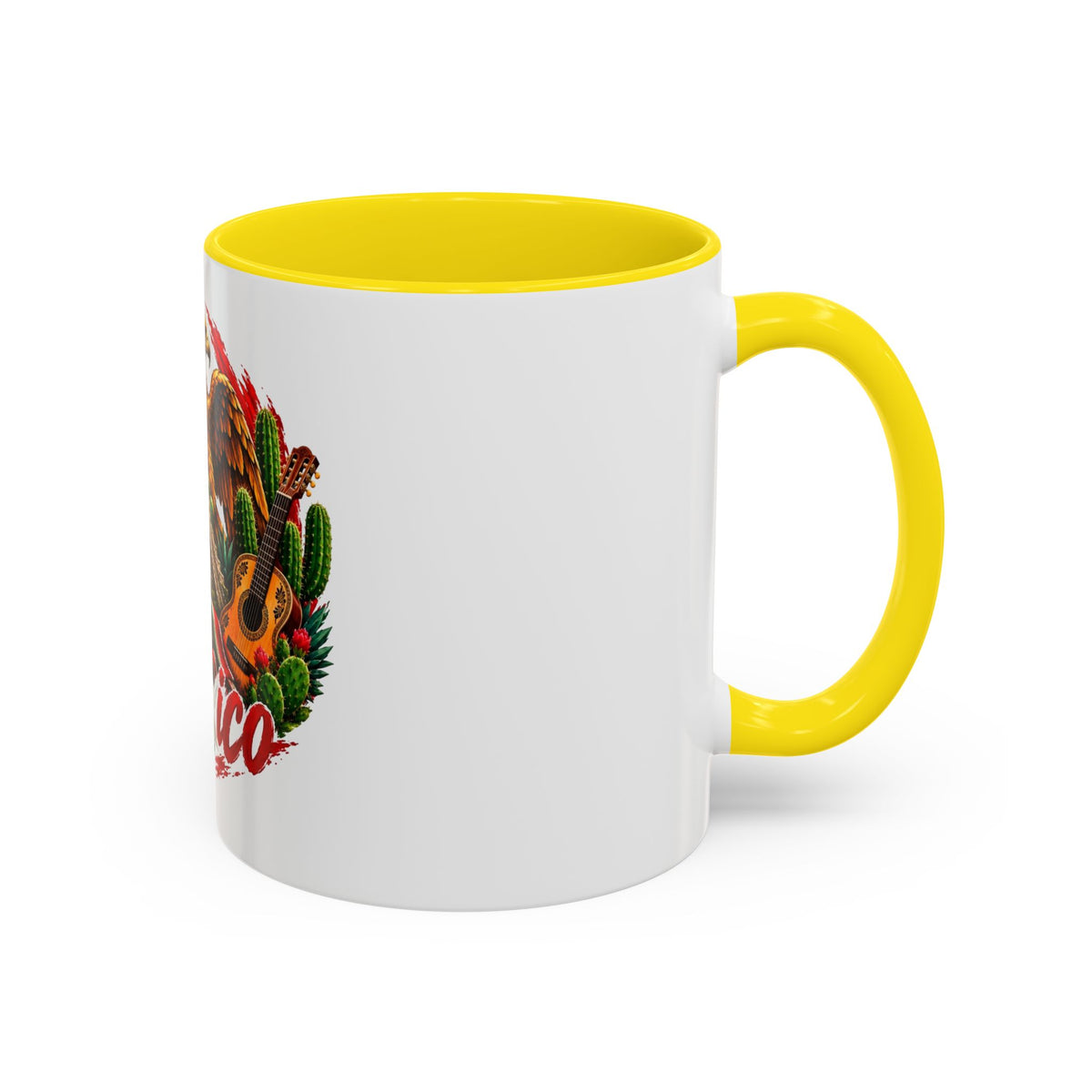 Mexico Souvenir Coffee Mug — Mexican Eagle, Cactus & Guitar Accent Mug