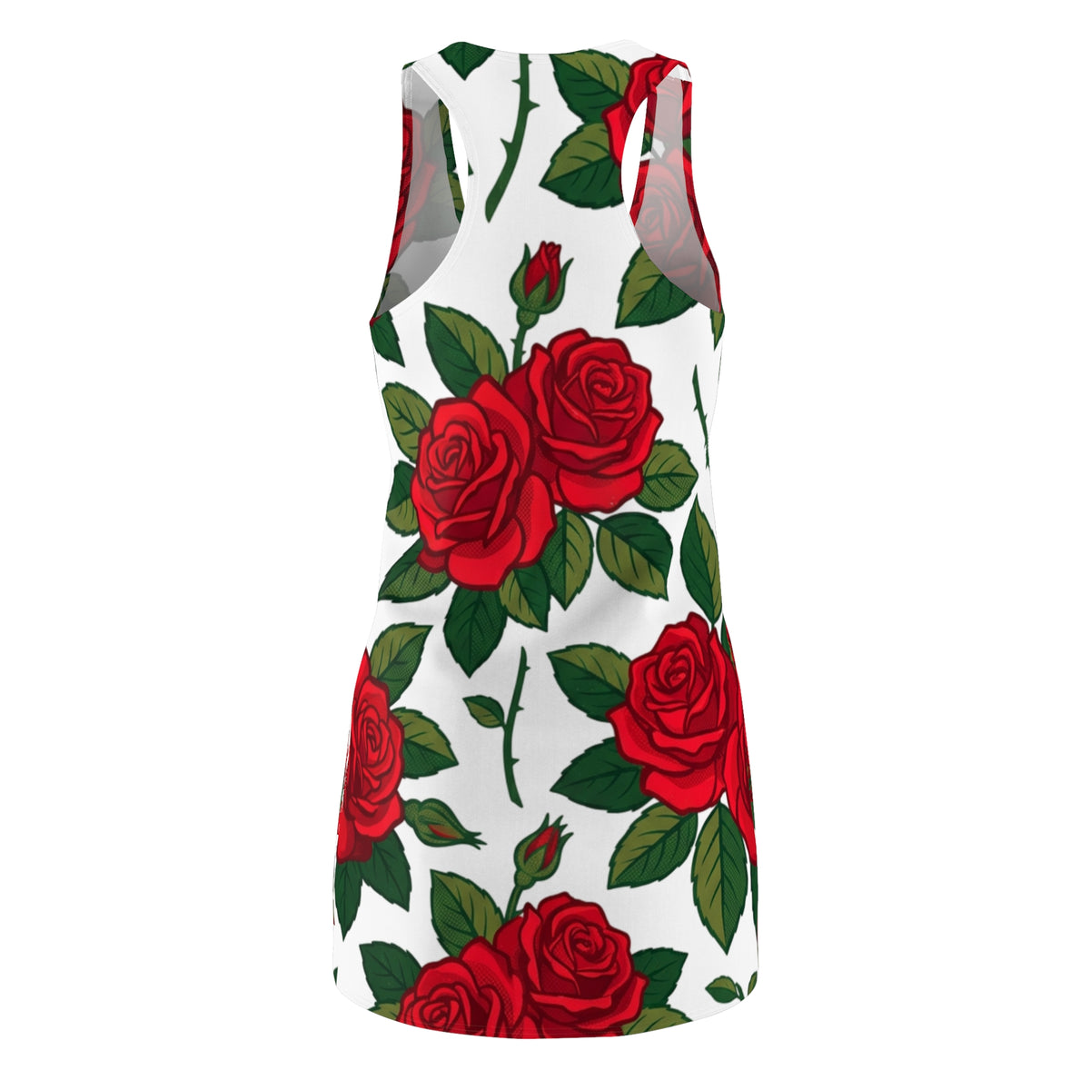 Red Rose All-Over Print Racerback Dress