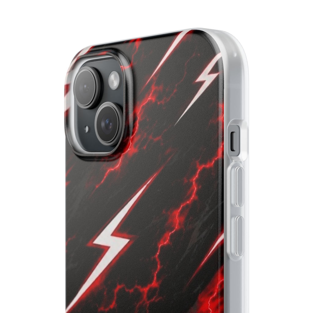 Phone Case — Red Lightning Bolt Storm Flexi Case