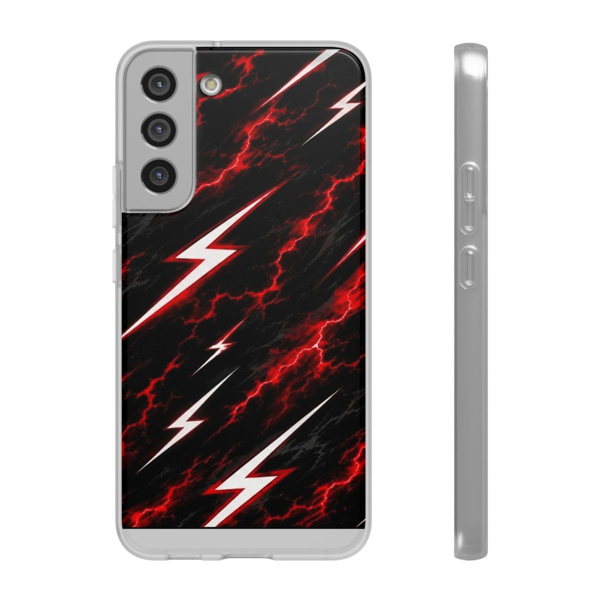 Phone Case — Red Lightning Bolt Storm Flexi Case
