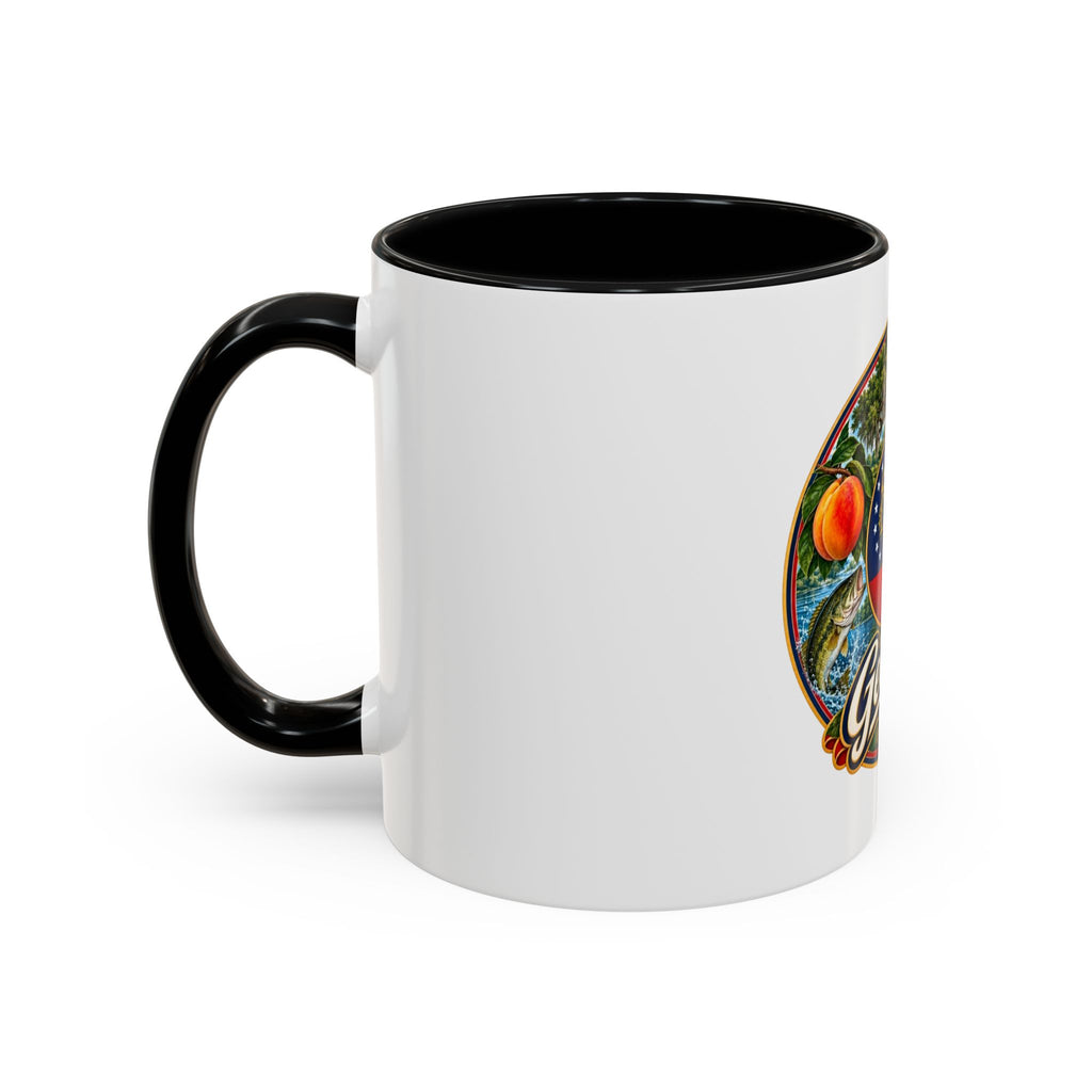 Georgia State Emblem Coffee Mug – Peach, Magnolia & Outdoors Souvenir (11/15oz)
