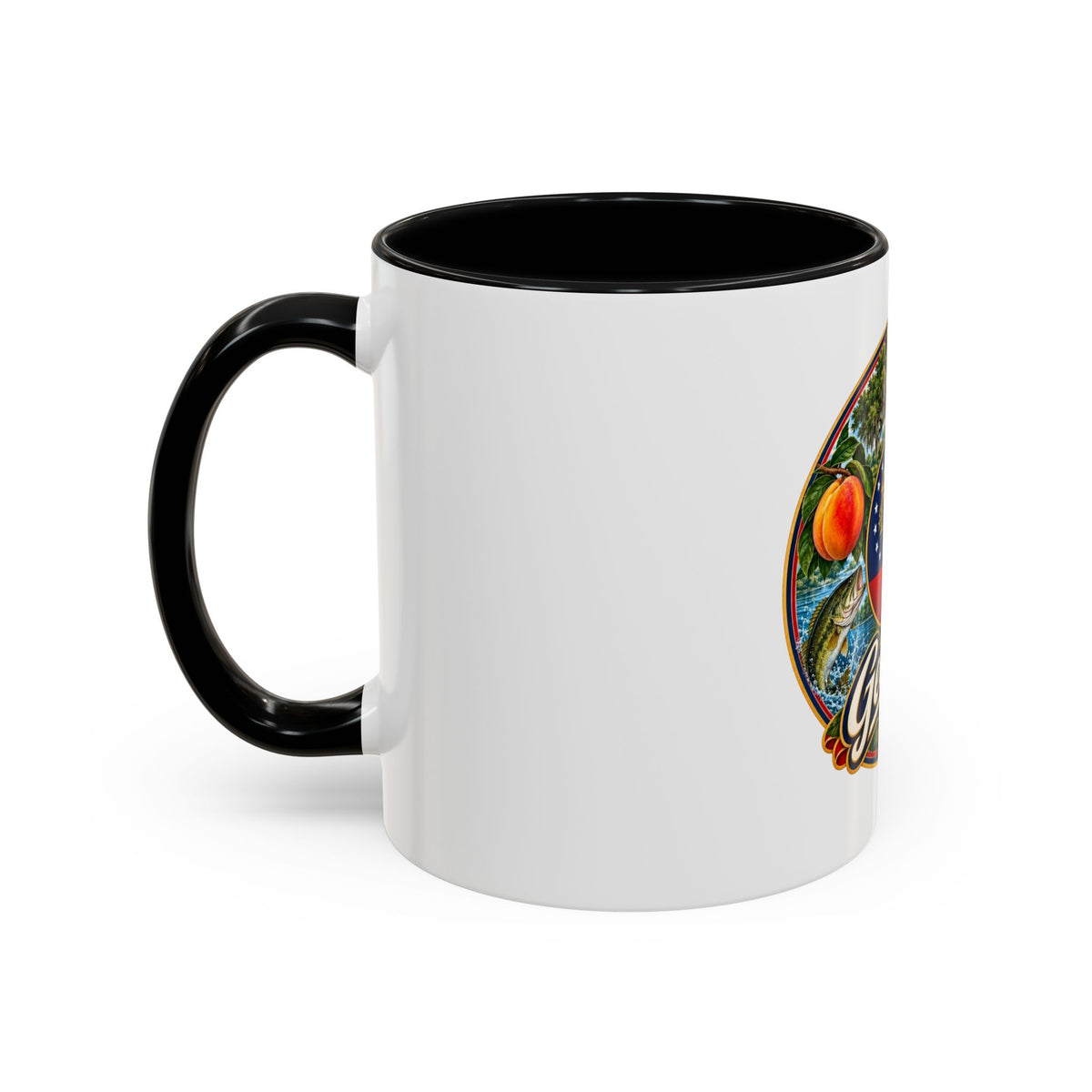 Georgia State Emblem Coffee Mug – Peach, Magnolia & Outdoors Souvenir (11/15oz)