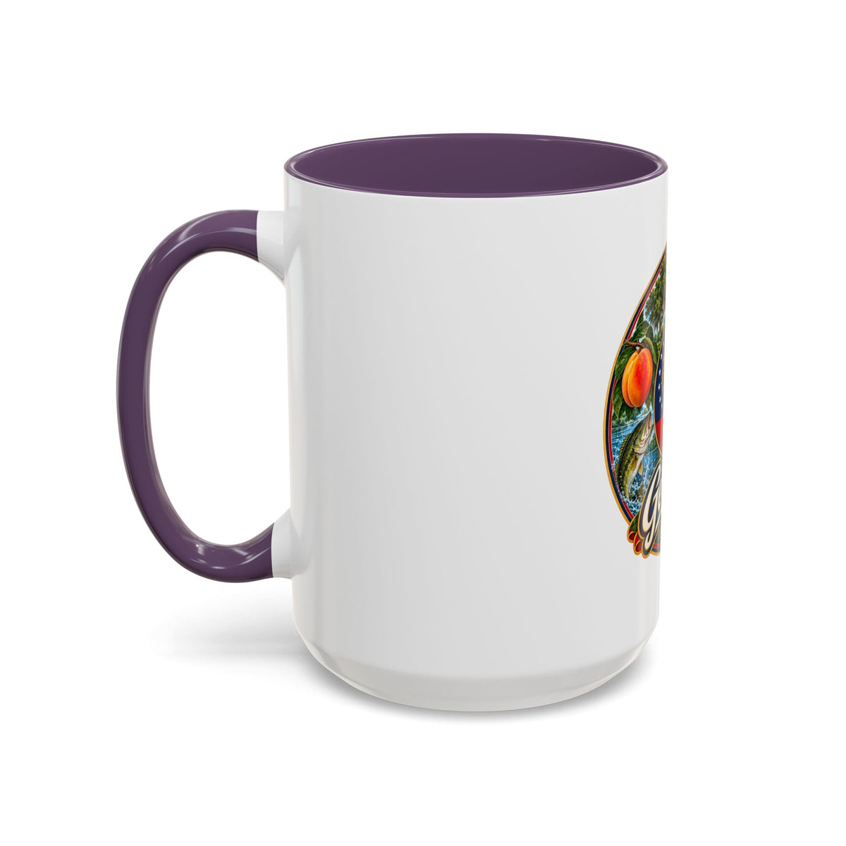 Georgia State Emblem Coffee Mug – Peach, Magnolia & Outdoors Souvenir (11/15oz)