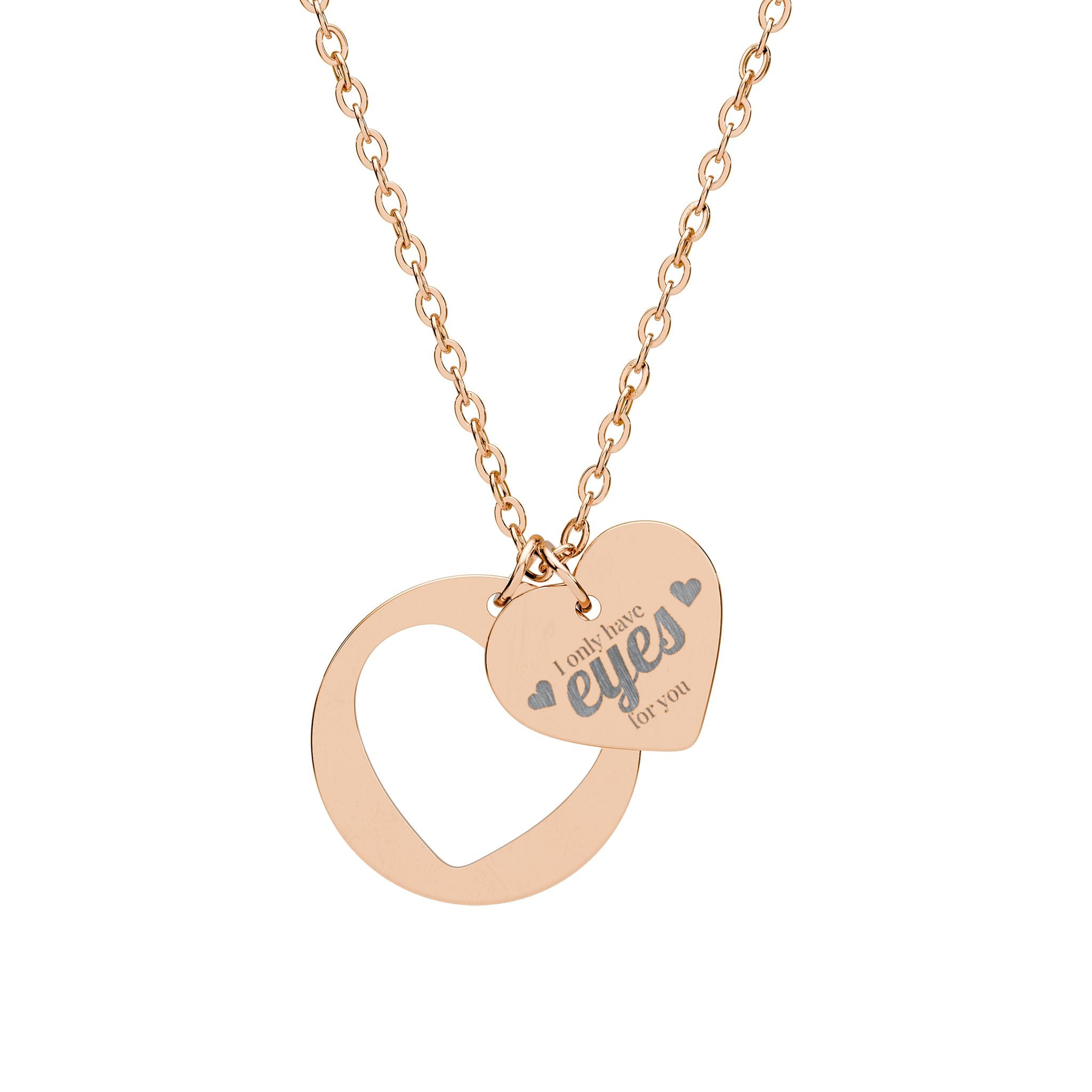 Engravable Heart Cutout Necklace — Personalized Heart Pendant