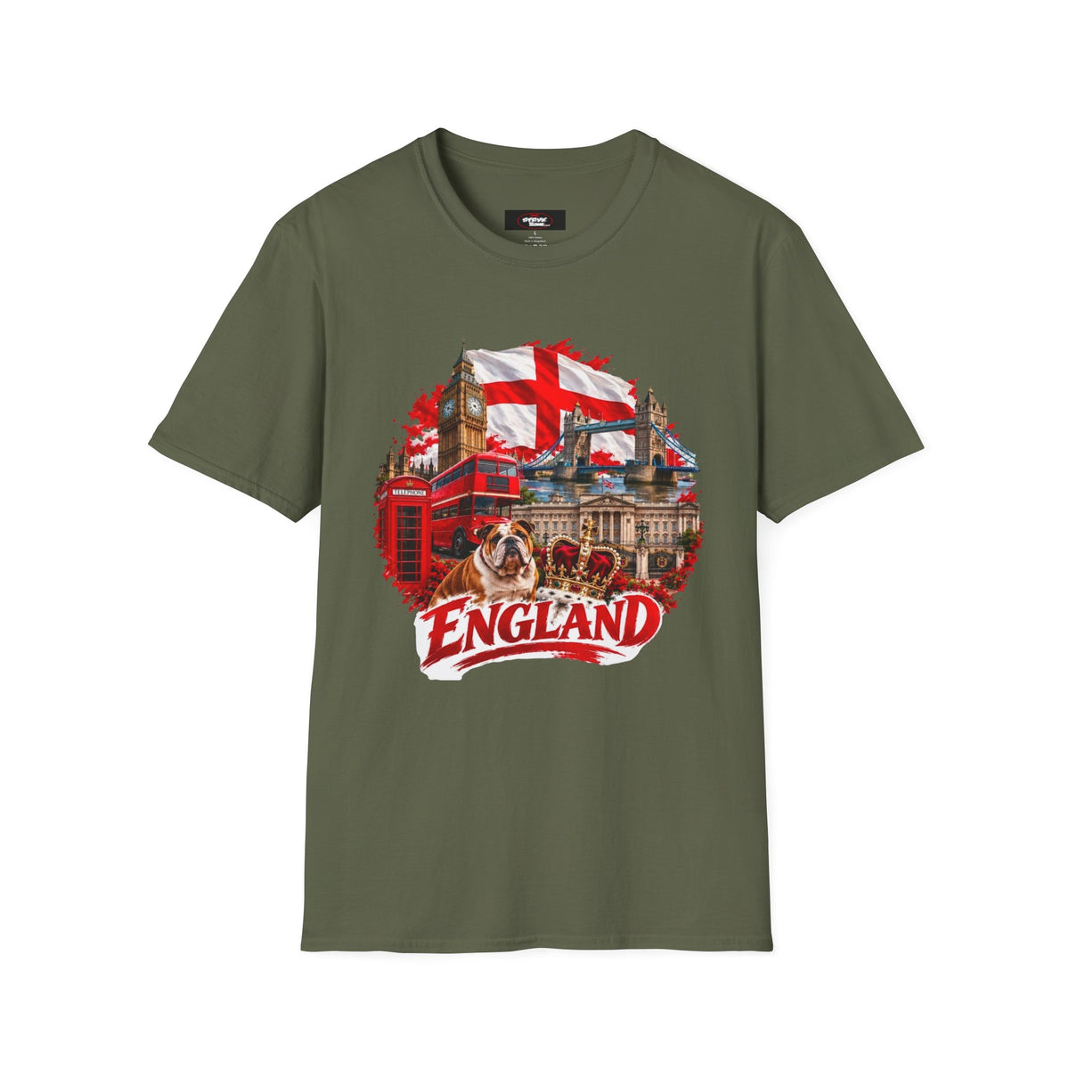 England Collage T‑Shirt — London Icons & St. George’s Flag Design