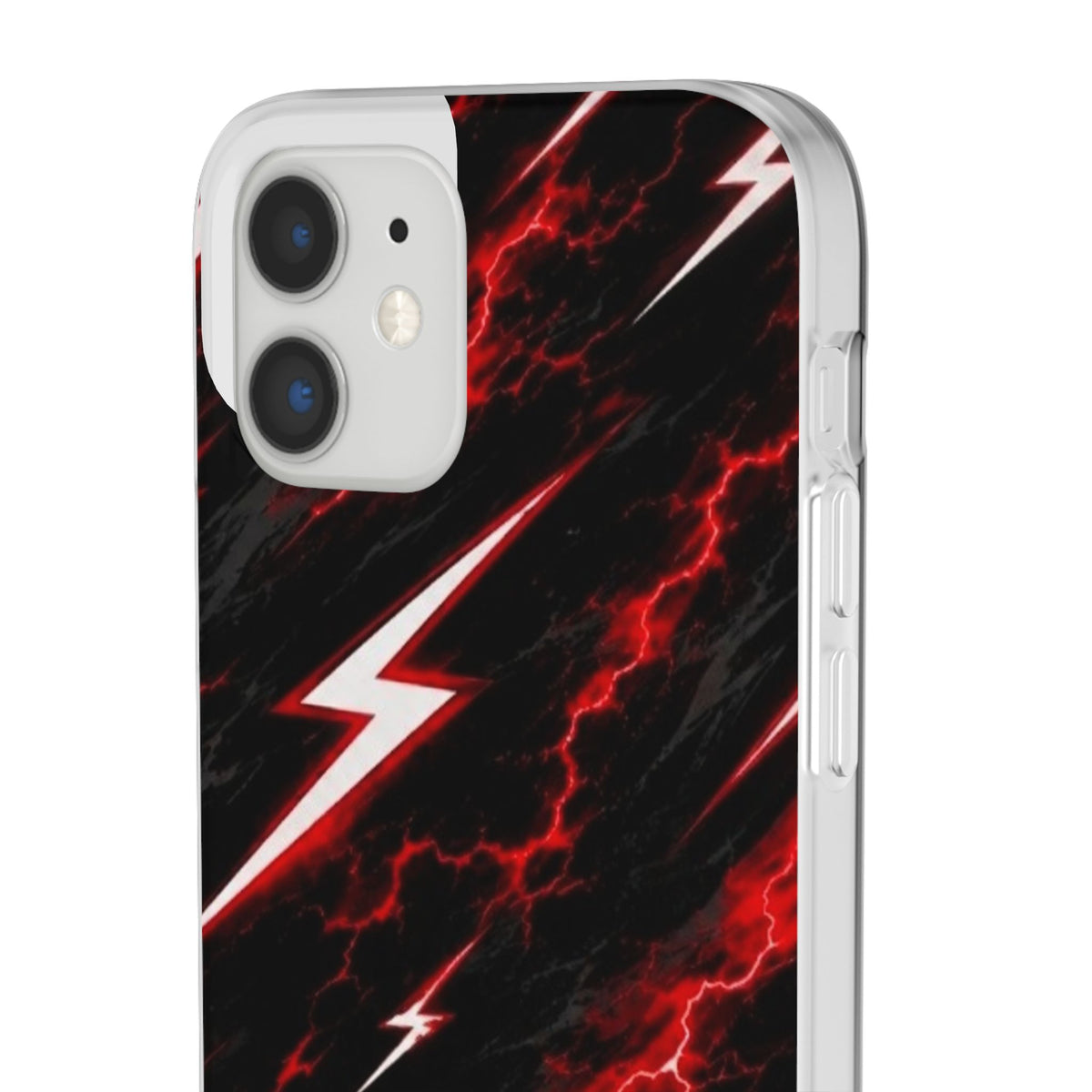 Phone Case — Red Lightning Bolt Storm Flexi Case