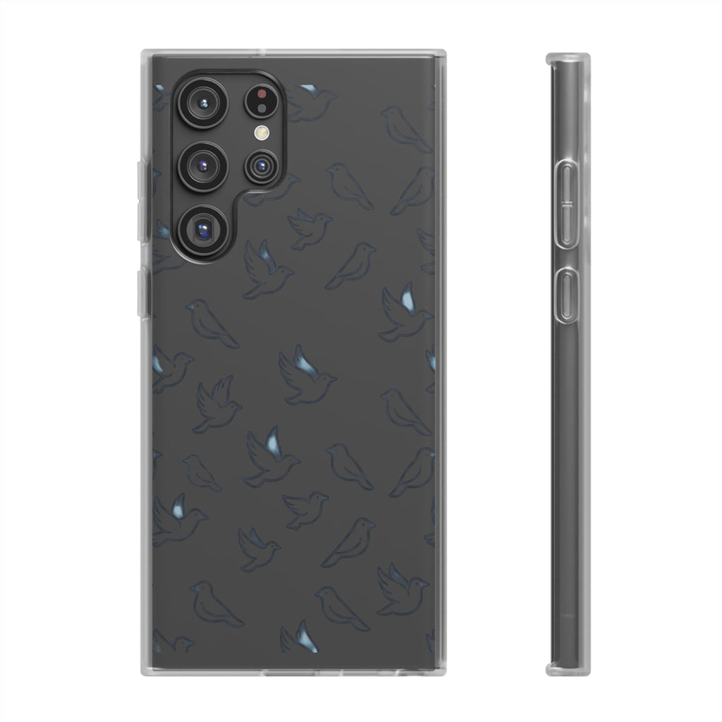 Dove Pattern Flexi Phone Case — Minimal White Bird Protective Case