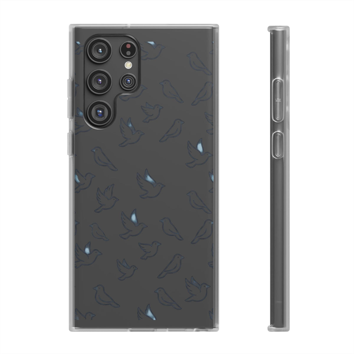 Dove Pattern Flexi Phone Case — Minimal White Bird Protective Case