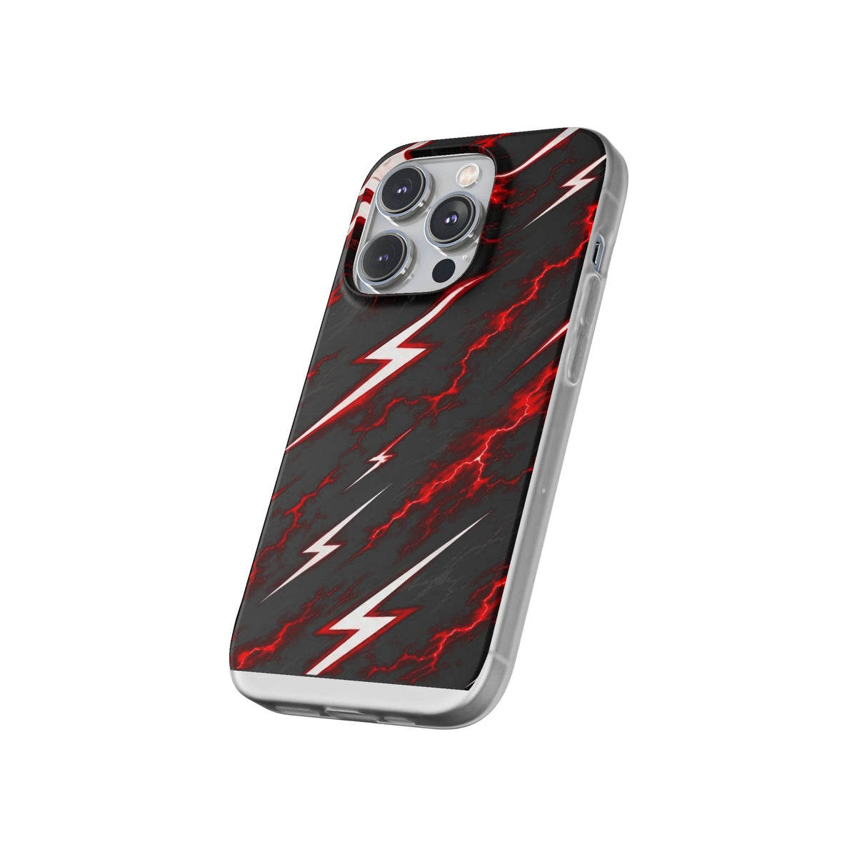 Phone Case — Red Lightning Bolt Storm Flexi Case