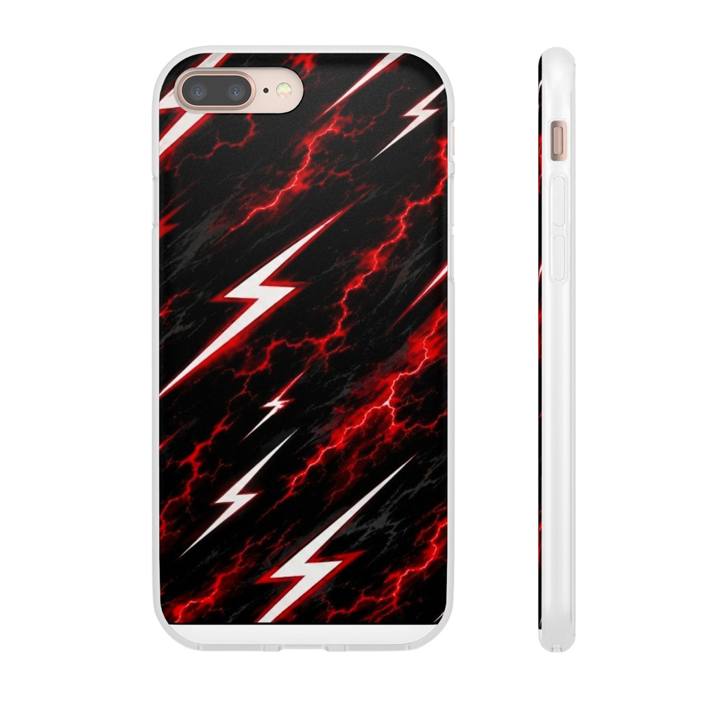 Phone Case — Red Lightning Bolt Storm Flexi Case