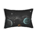 Galactic Planets Lumbar Pillow — Space Nebula Decorative Accent