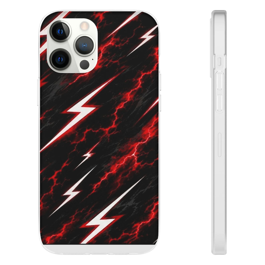 Phone Case — Red Lightning Bolt Storm Flexi Case
