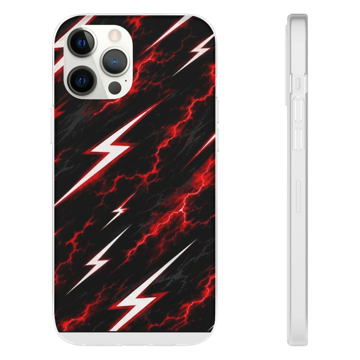 Phone Case — Red Lightning Bolt Storm Flexi Case