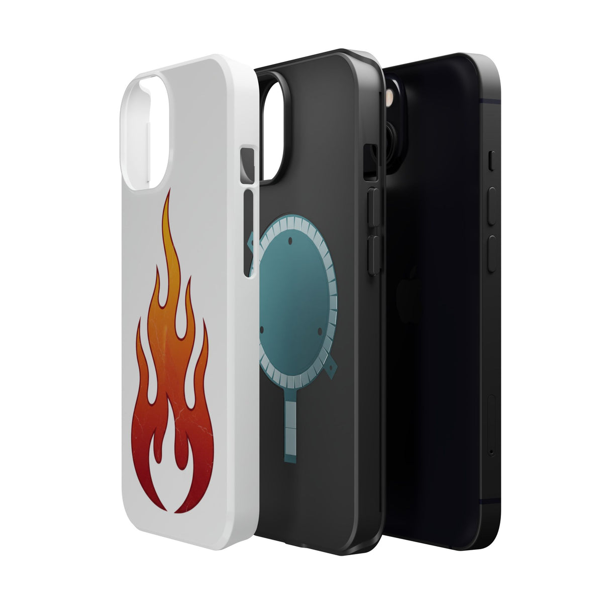 Flame Graphic Phone Case — Magnetic Impact‑Resistant Protective Cover