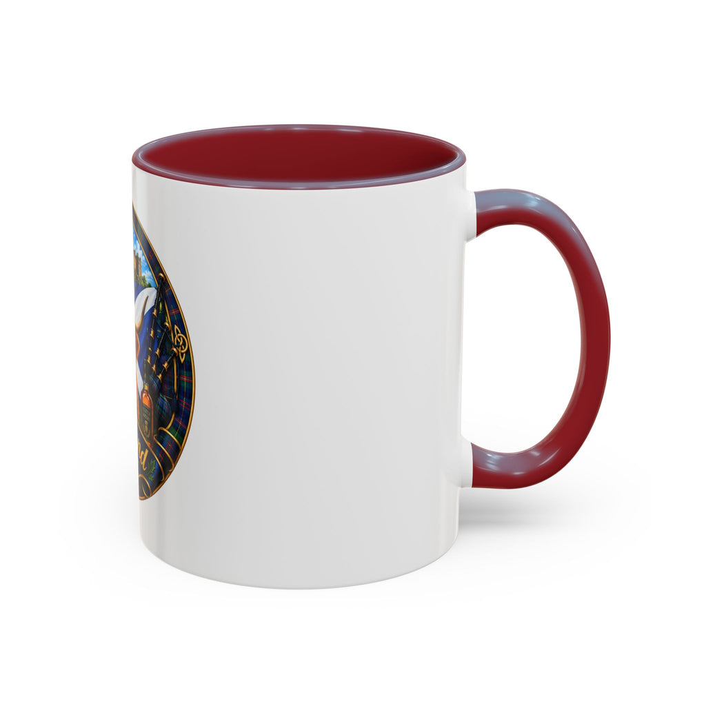 Scotland Highland Cow Accent Coffee Mug — Scottish Castle & Thistle Design