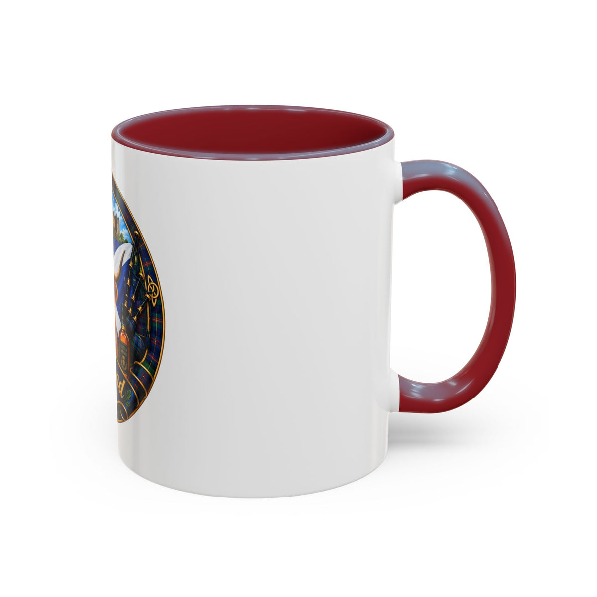 Scotland Highland Cow Accent Coffee Mug — Scottish Castle & Thistle Design