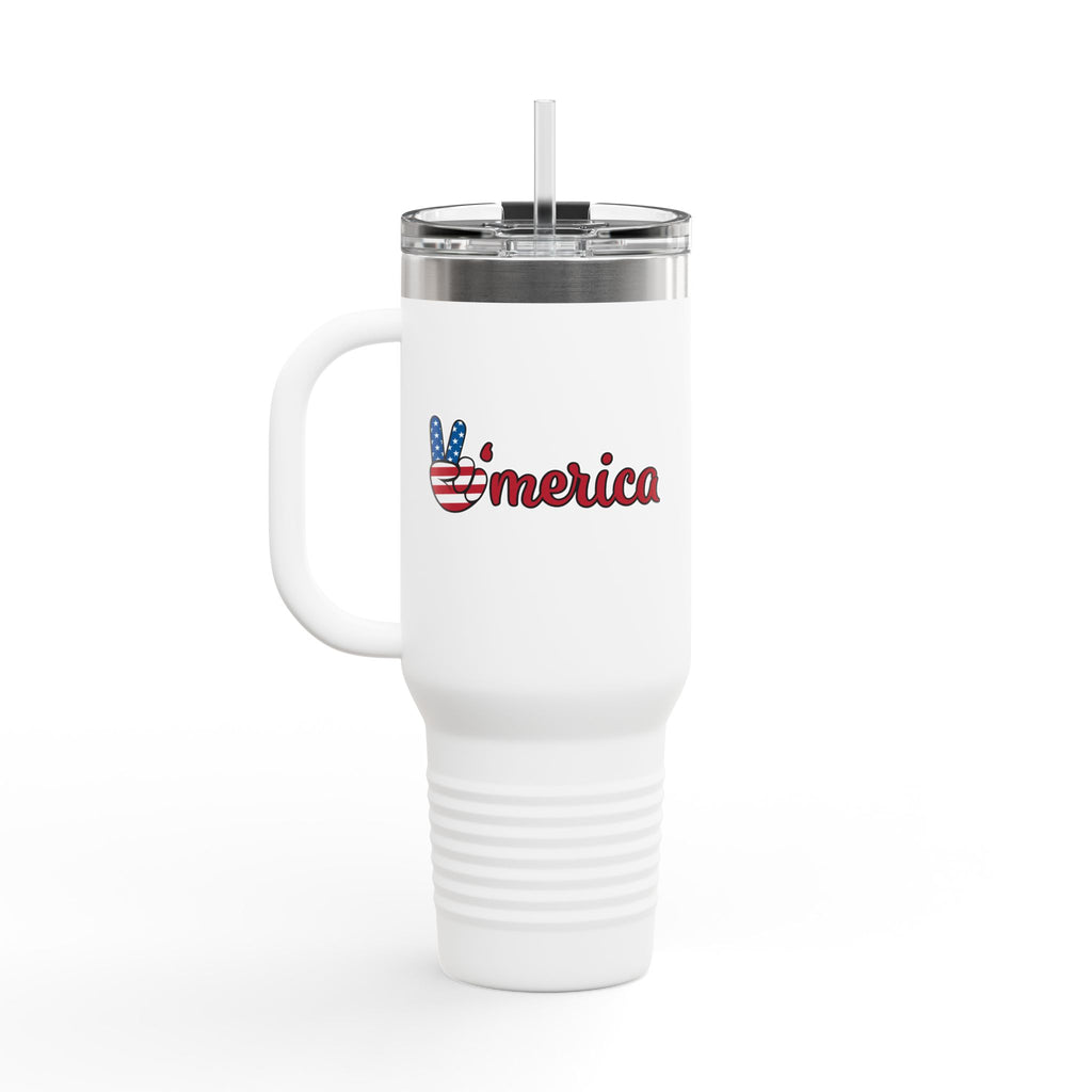 'Merica Patriotic Peace Sign 40oz Insulated Travel Mug