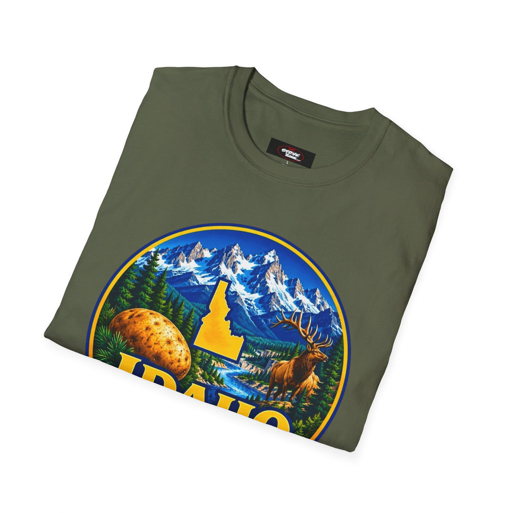 Idaho Gem State T-Shirt — Scenic Mountain, Moose & Potato State Pride