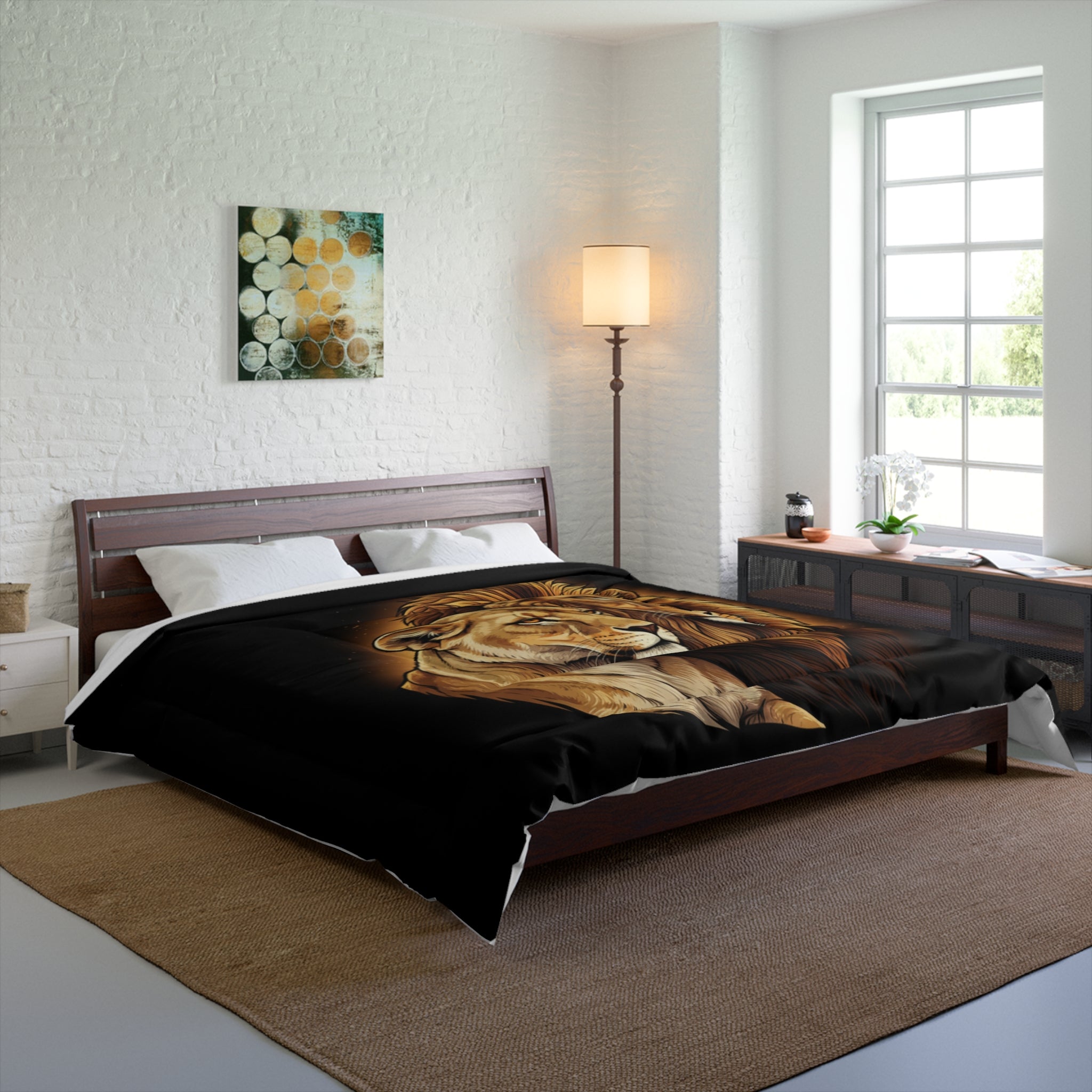 Lion and Lioness Comforter — Majestic Safari Bedding Set