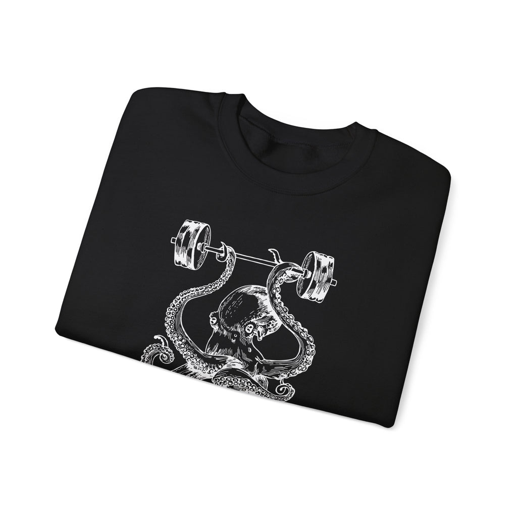 Vintage ink octopus graphic on a crewneck sweatshirt