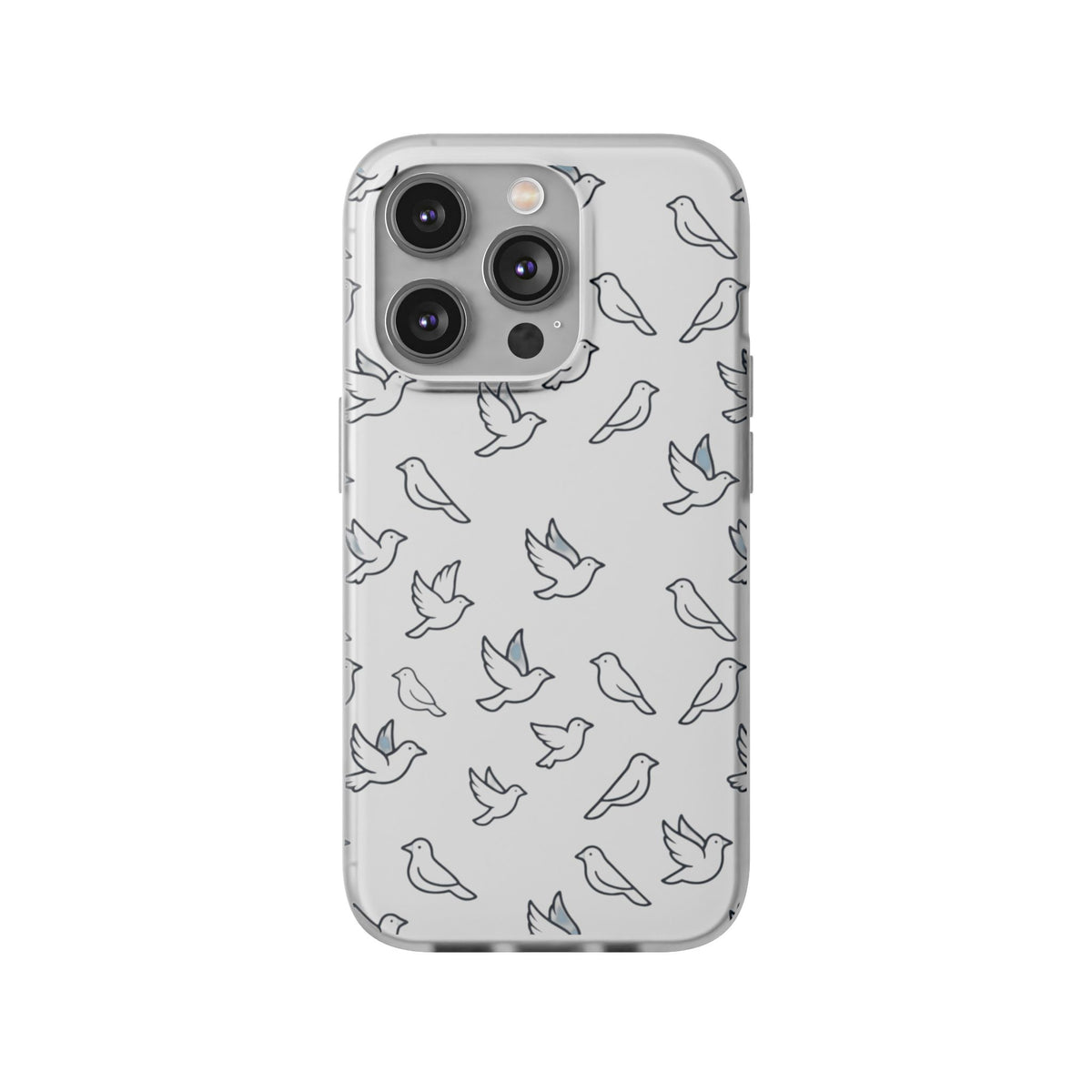Dove Pattern Flexi Phone Case — Minimal White Bird Protective Case