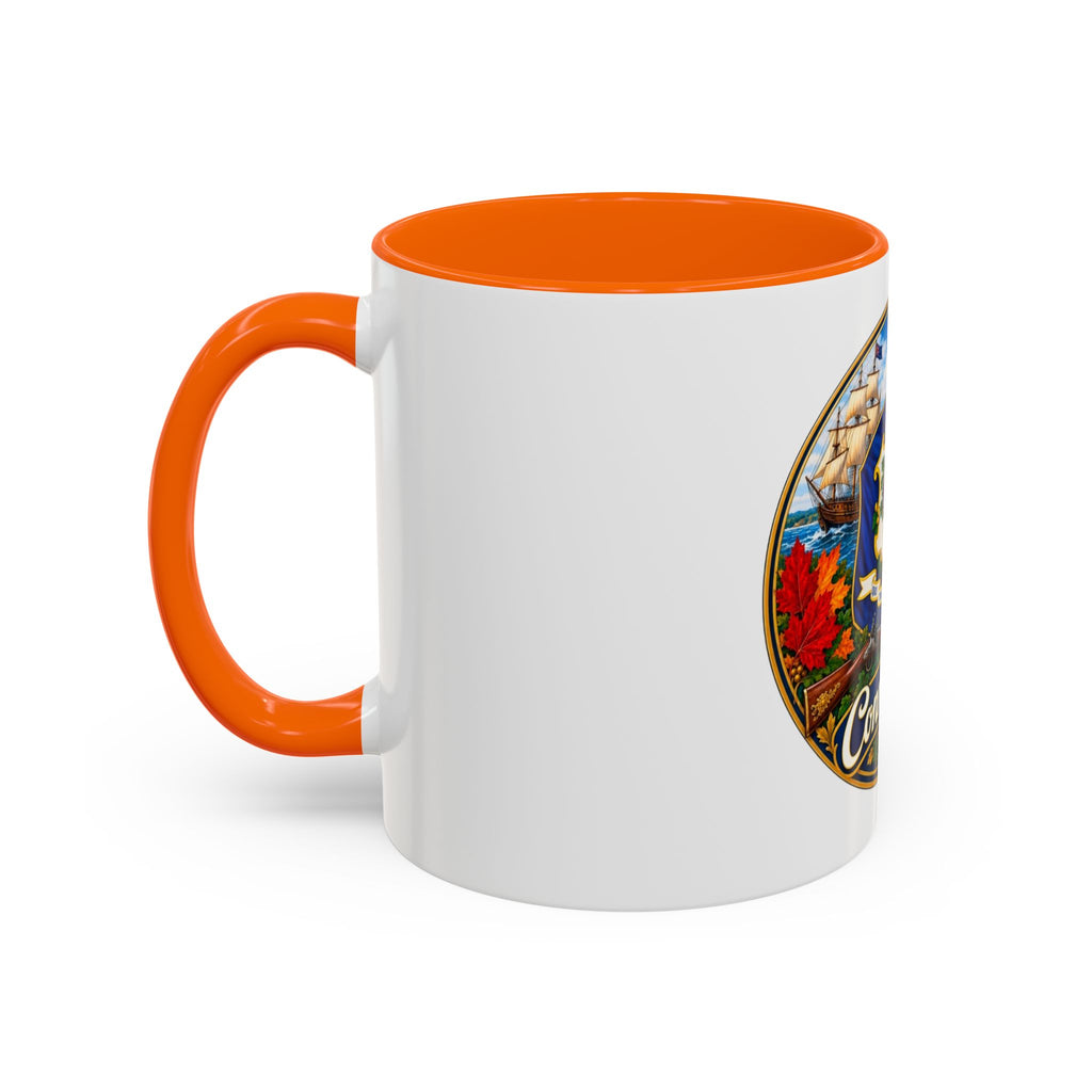 Connecticut State Crest Accent Coffee Mug — Scenic State Seal Design (11/15 oz)