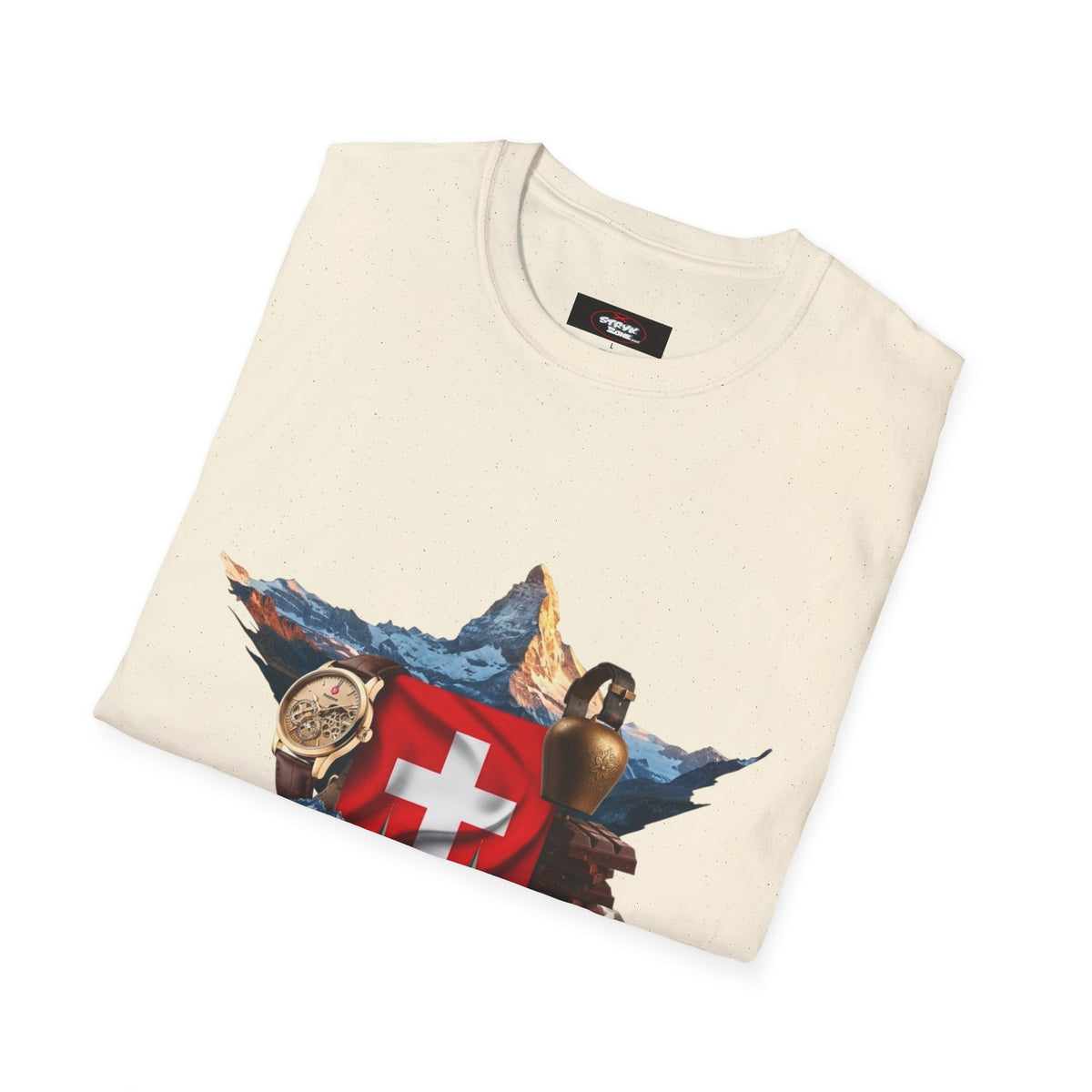 Swiss Crest Graphic T-Shirt — Alpine Flag & Icon Travel Tee
