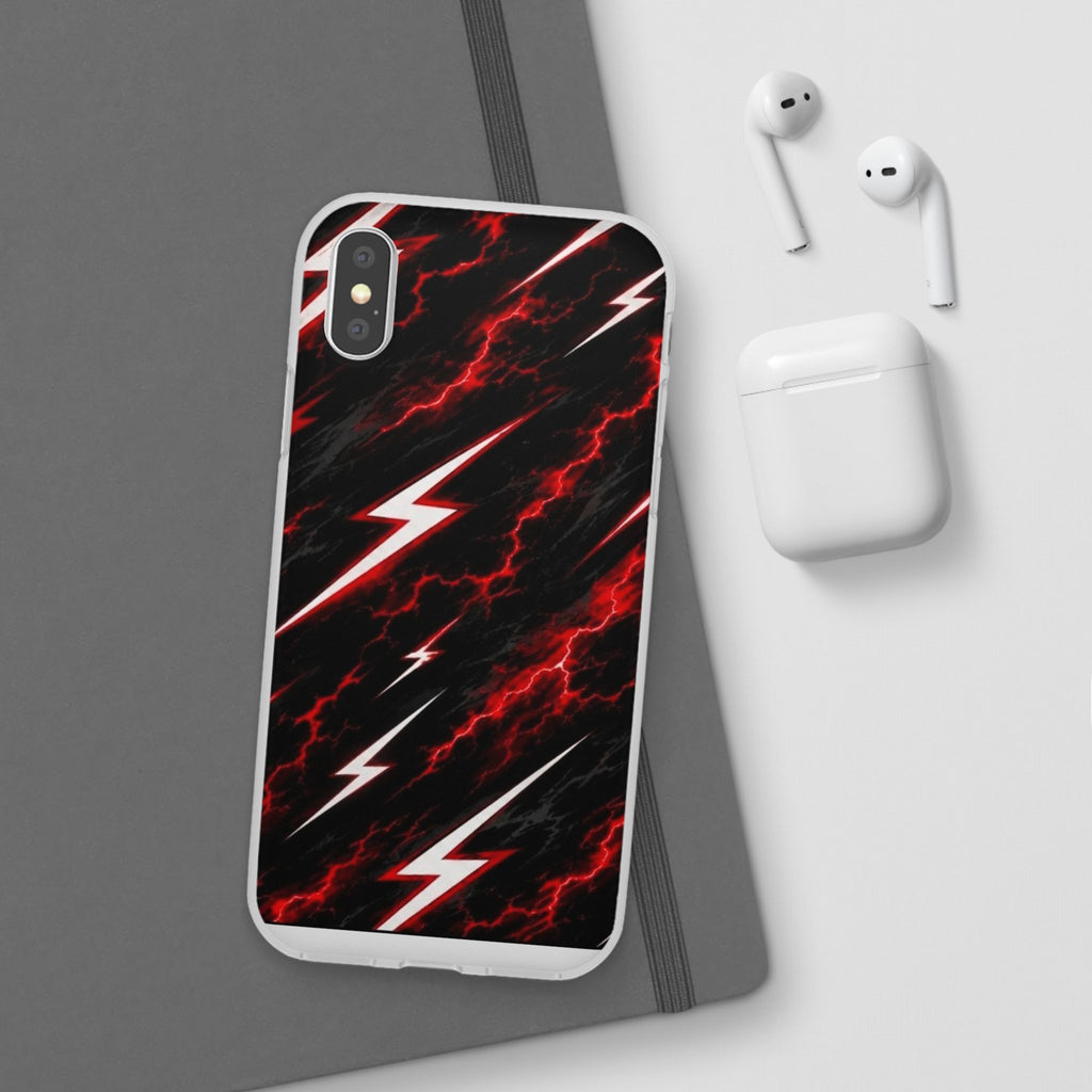 Phone Case — Red Lightning Bolt Storm Flexi Case