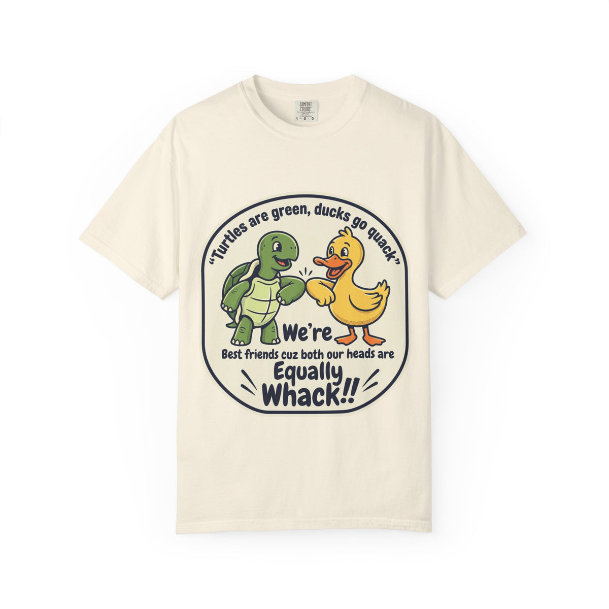 T-Shirt — "We're Equally Whack" Turtle & Duck Best Friends Graphic Tee
