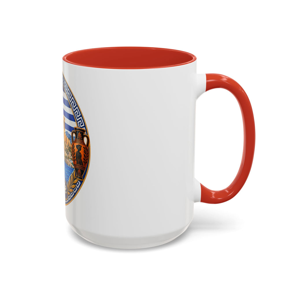 Greece Scenic Accent Coffee Mug – Acropolis, Olive & Blue Flag Design (11/15oz)