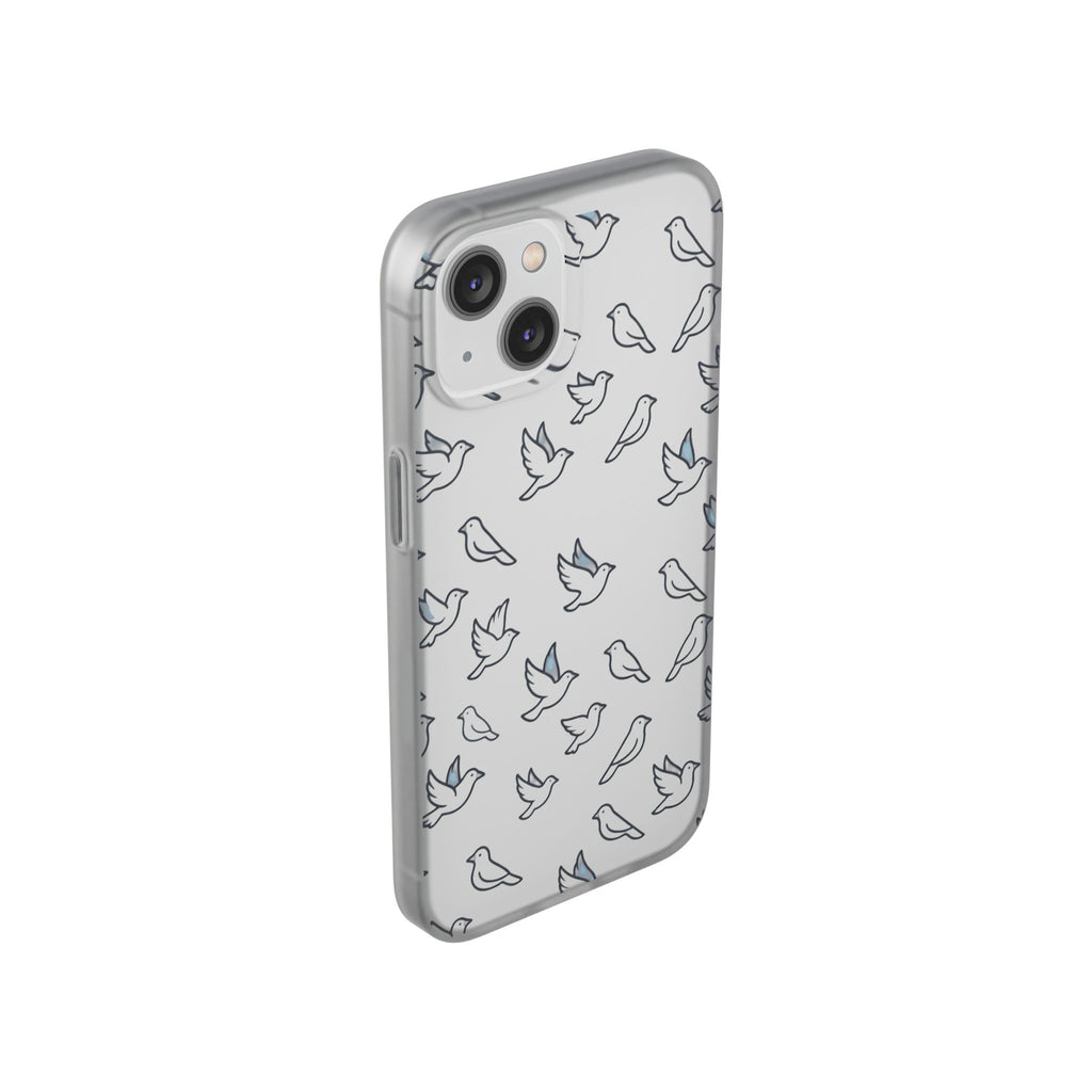 Dove Pattern Flexi Phone Case — Minimal White Bird Protective Case