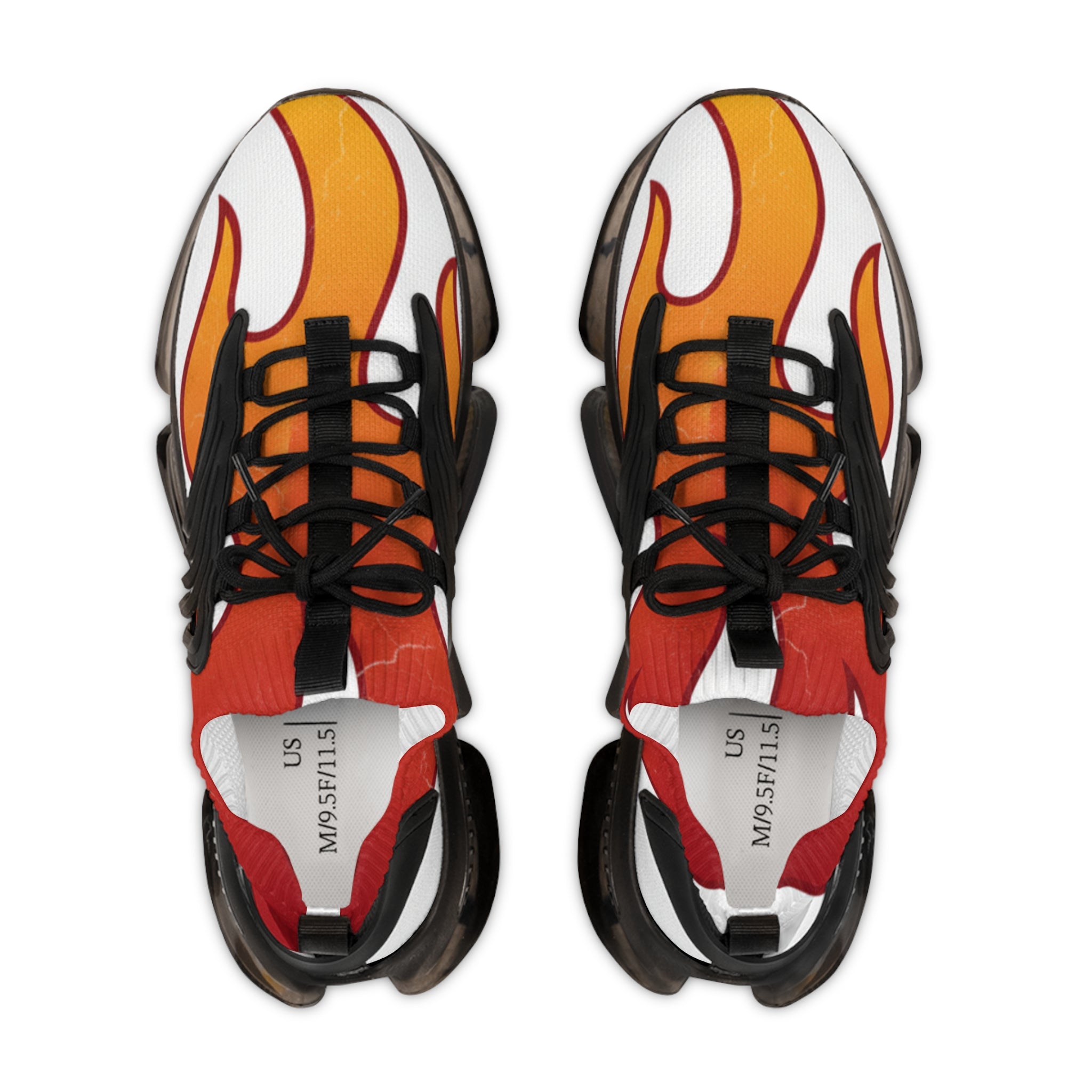 Mesh Sneakers — Lightweight Breathable Men’s Athletic Shoes with Flame Design