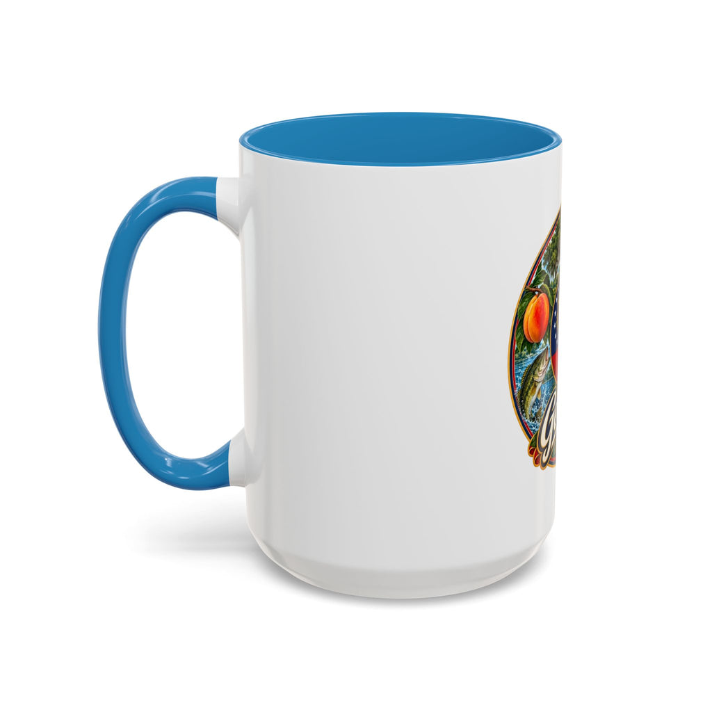 Georgia State Emblem Coffee Mug – Peach, Magnolia & Outdoors Souvenir (11/15oz)
