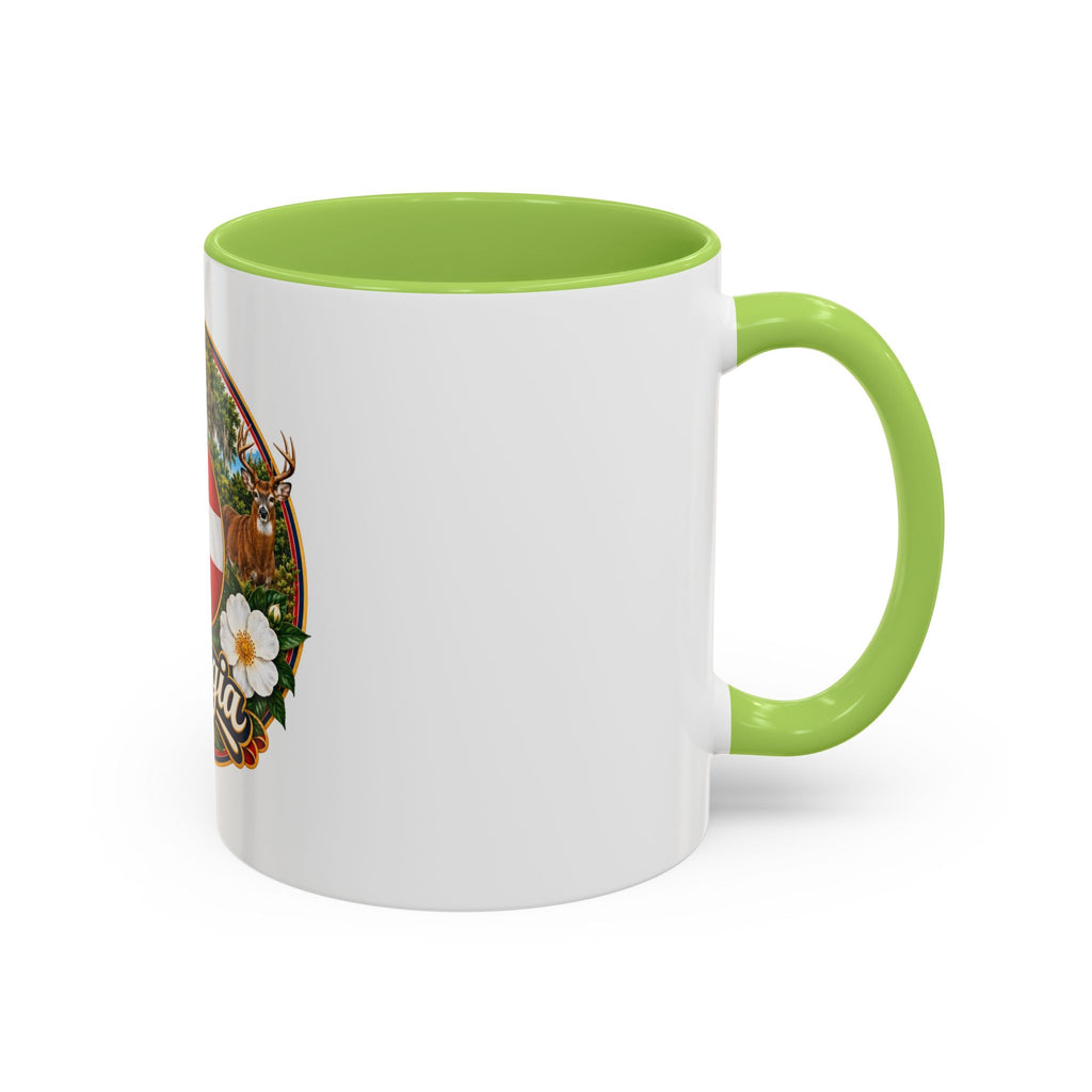 Georgia State Emblem Coffee Mug – Peach, Magnolia & Outdoors Souvenir (11/15oz)
