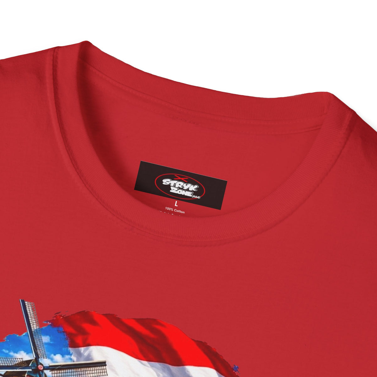 Netherlands Souvenir T-Shirt — Dutch Windmill, Tulips & Flag Design