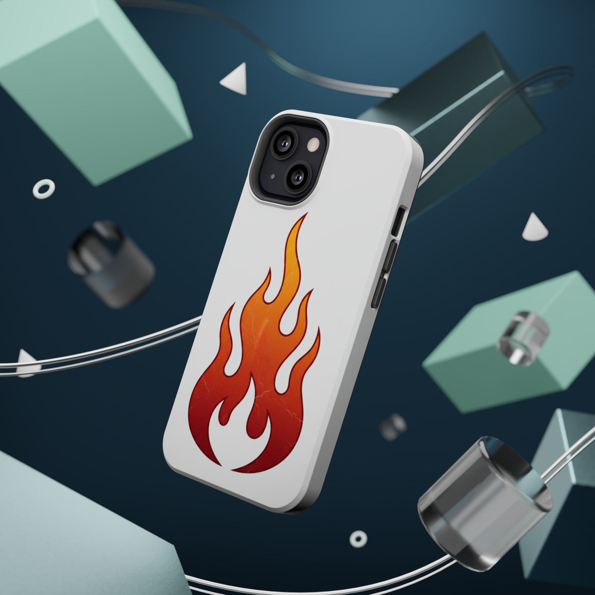 Flame Graphic Phone Case — Magnetic Impact‑Resistant Protective Cover