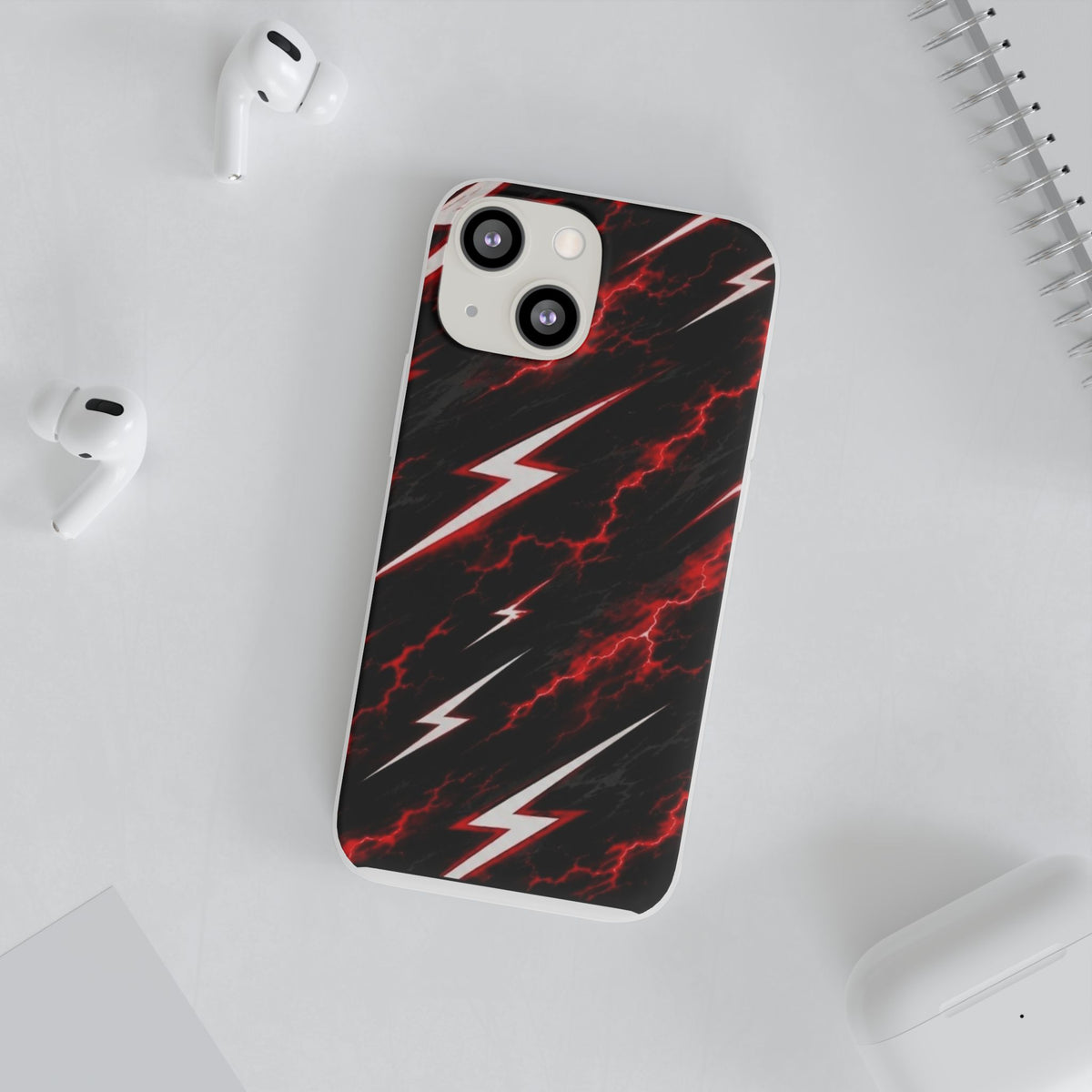 Phone Case — Red Lightning Bolt Storm Flexi Case