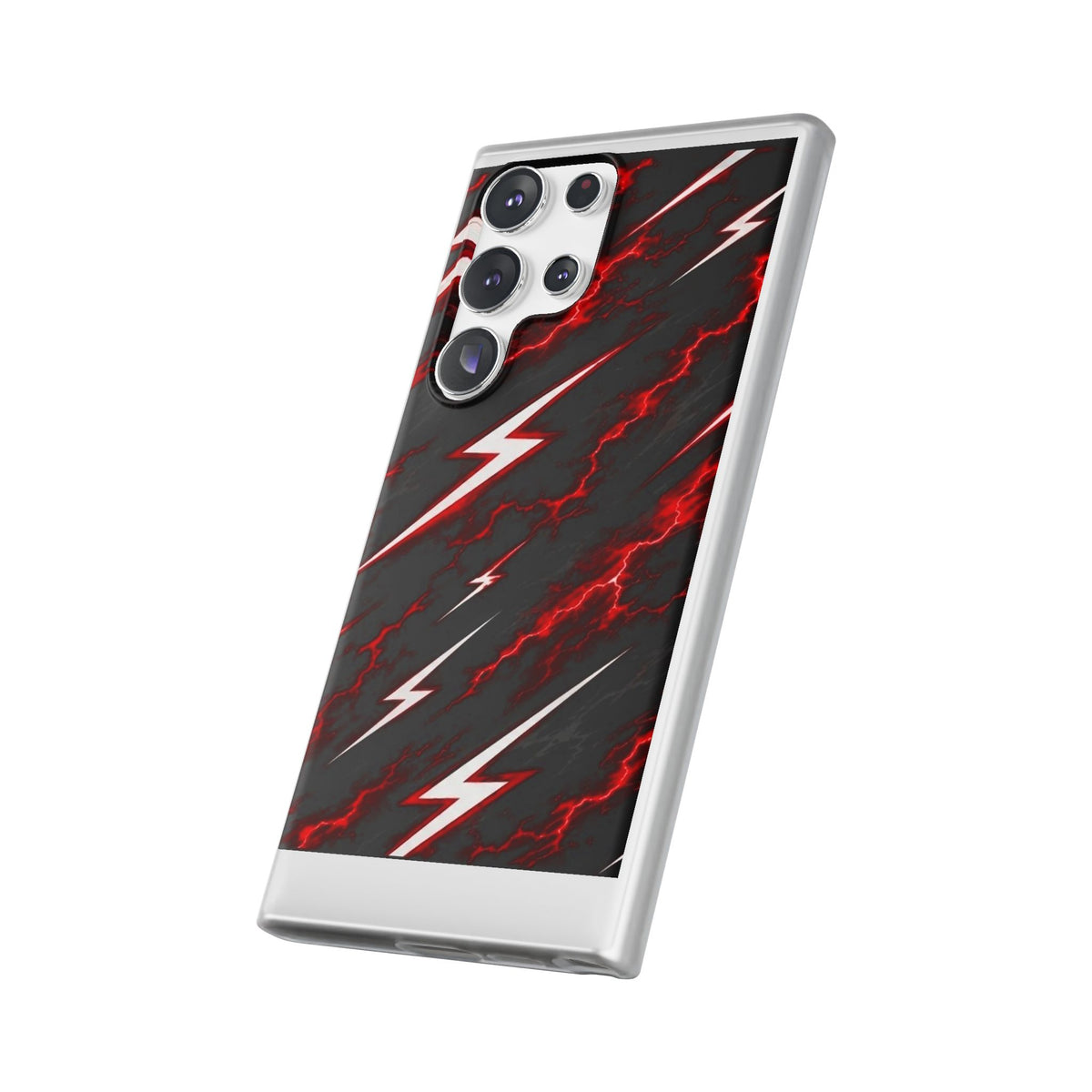 Phone Case — Red Lightning Bolt Storm Flexi Case