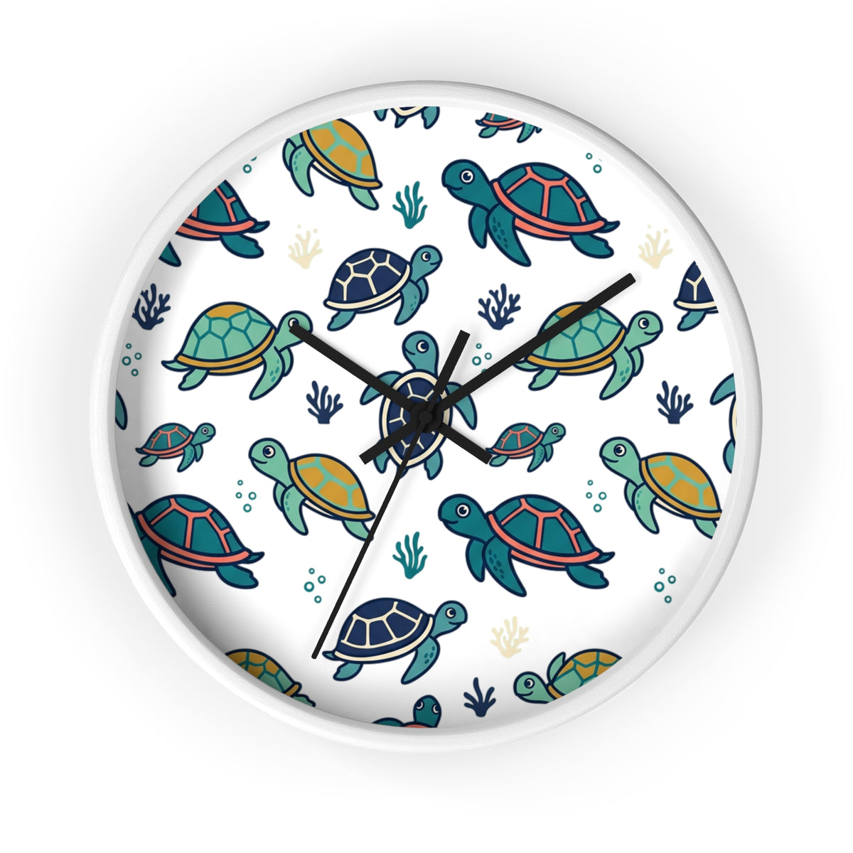 Sea Turtle Wall Clock — Cute Nautical Nursery Clock for Kids’ Room