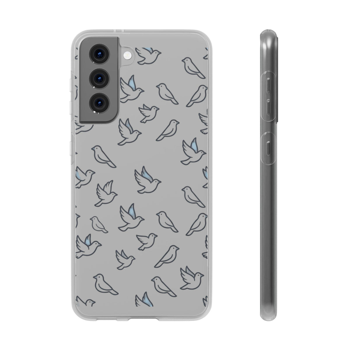 Dove Pattern Flexi Phone Case — Minimal White Bird Protective Case