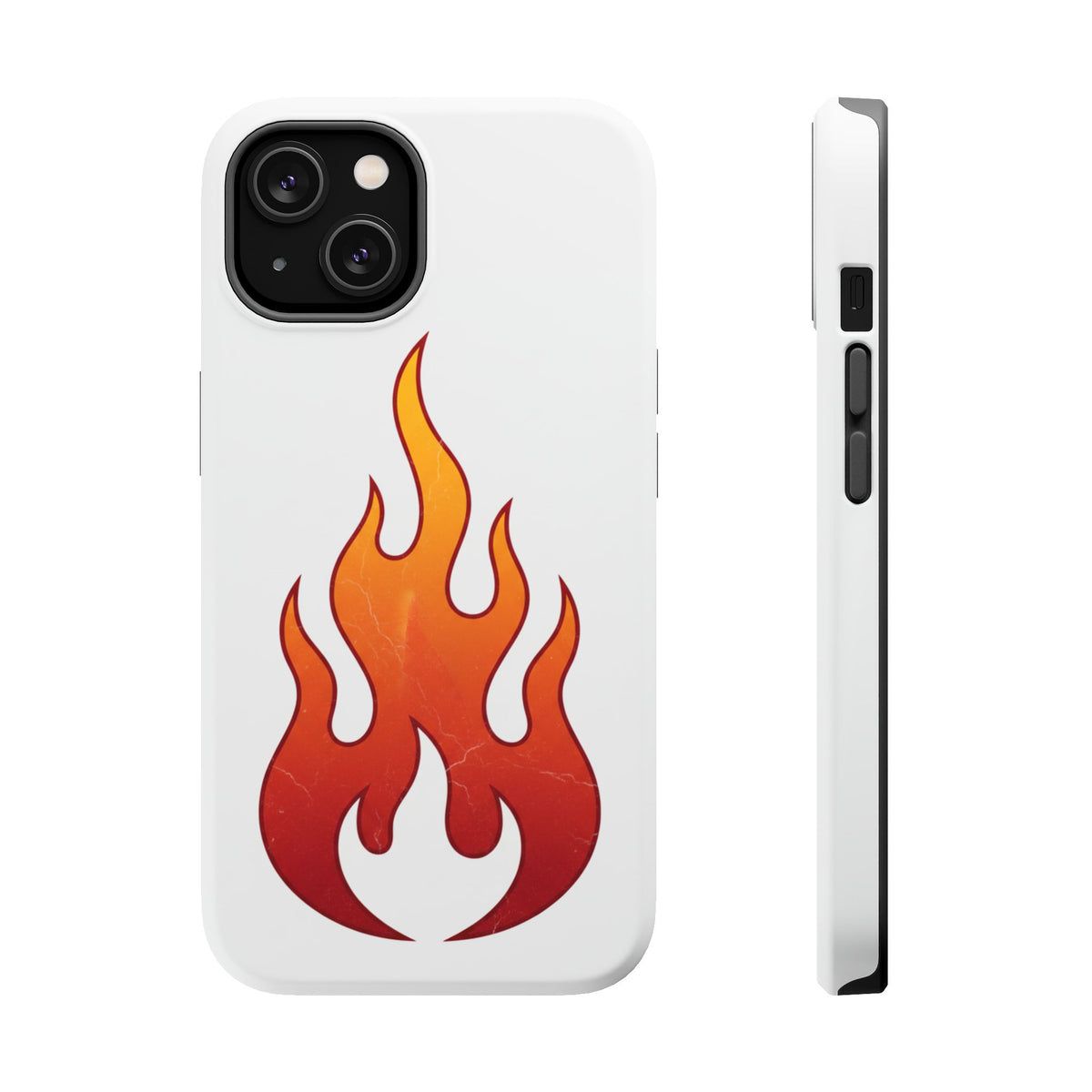 Flame Graphic Phone Case — Magnetic Impact‑Resistant Protective Cover