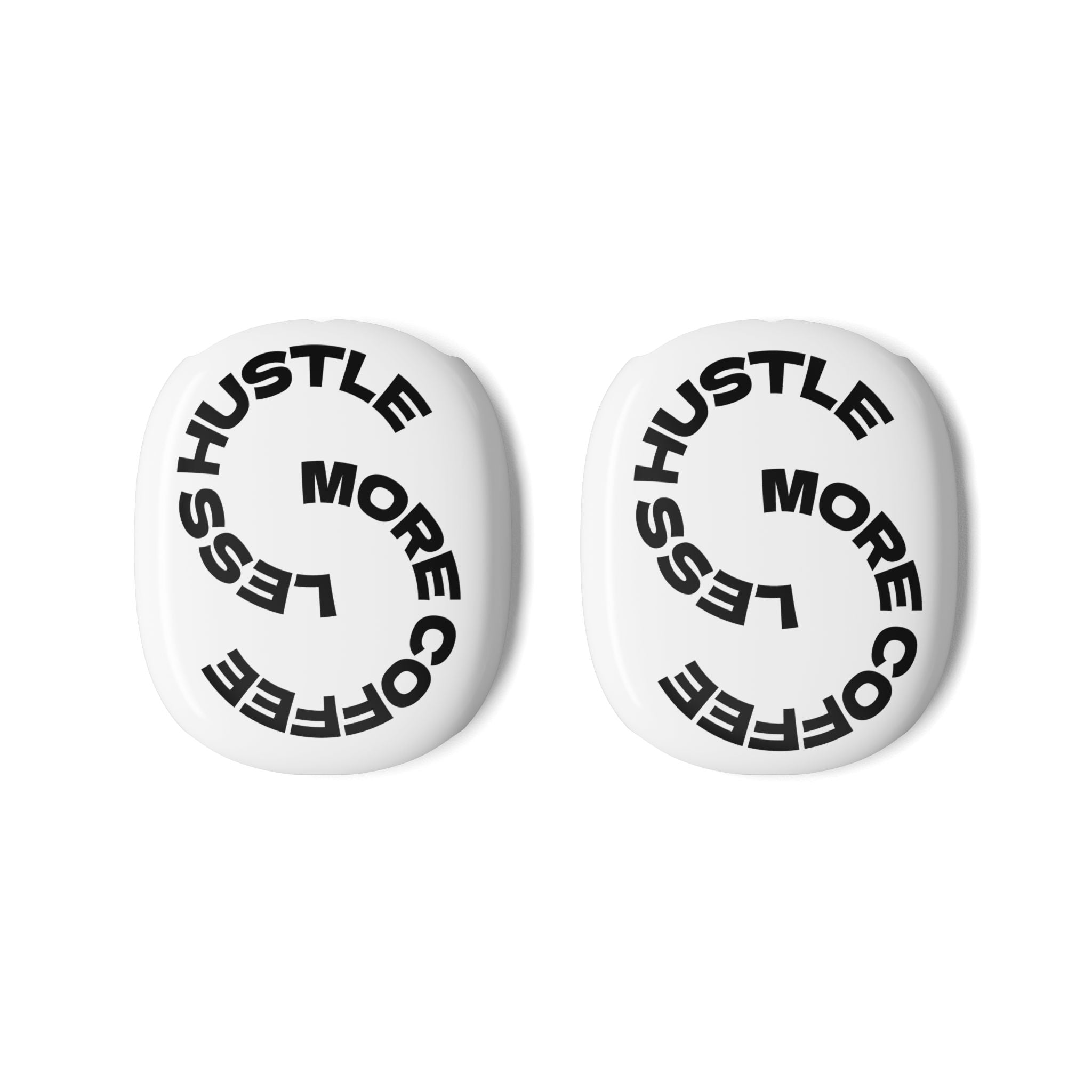 AirPod Max Case — "Less Hustle, More Coffee" Circular Typography Protective Covers
