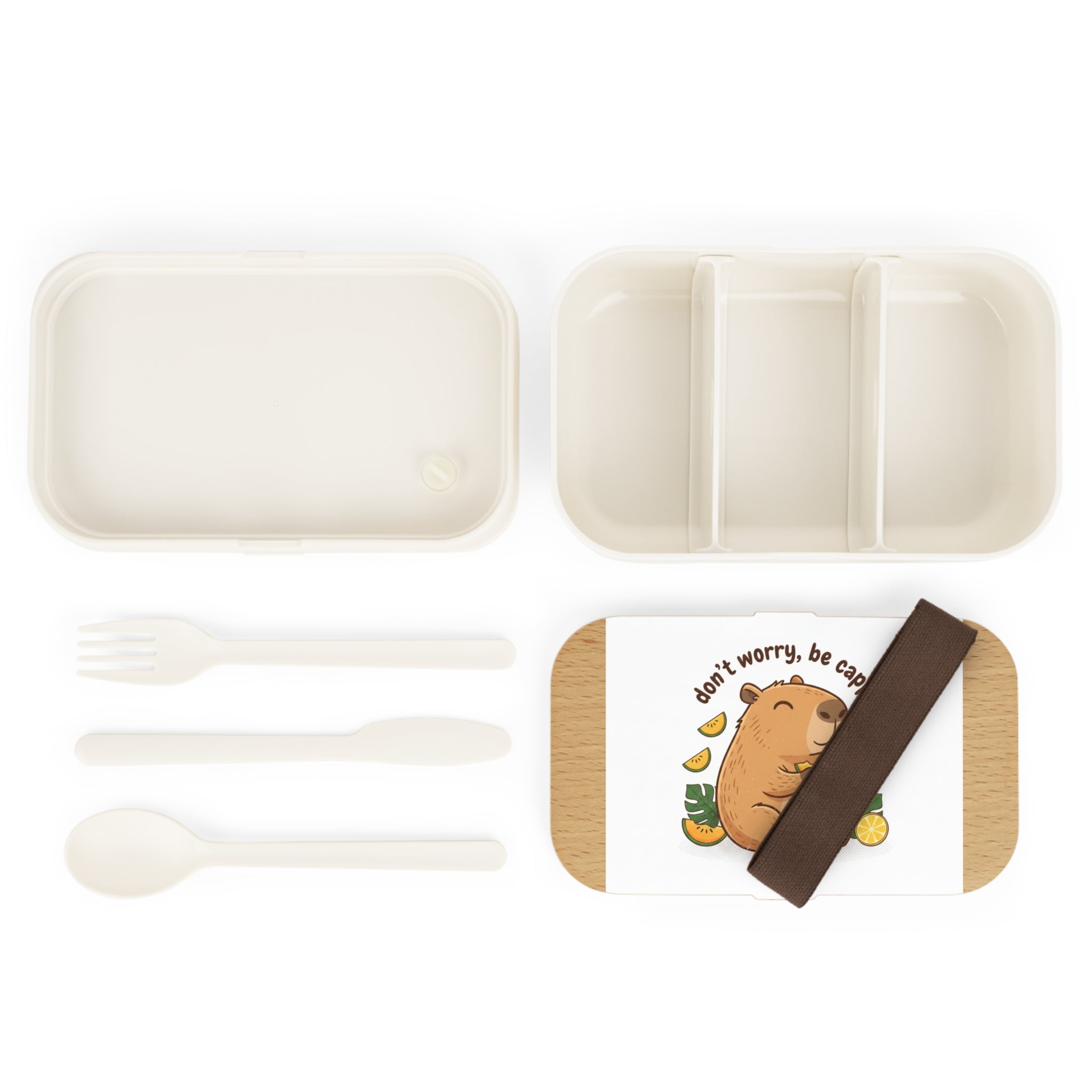 Bento Lunch Box — Capybara "Don't Worry Be Cappy" Cute Lunchbox