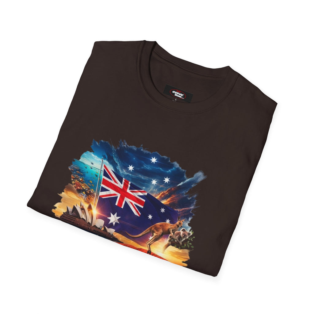 Australia Flag Uluru T‑Shirt — Outback Sunset Aussie Pride Tee