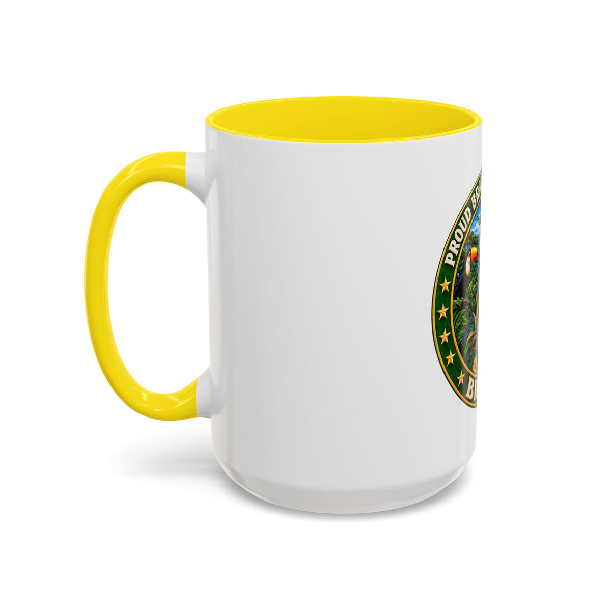Brazil Pride Coffee Mug – "Proud Brazilian Heritage" Accent Ceramic Mug (11/15oz)