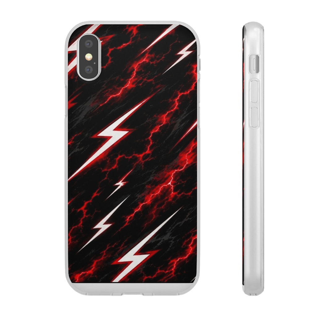 Phone Case — Red Lightning Bolt Storm Flexi Case