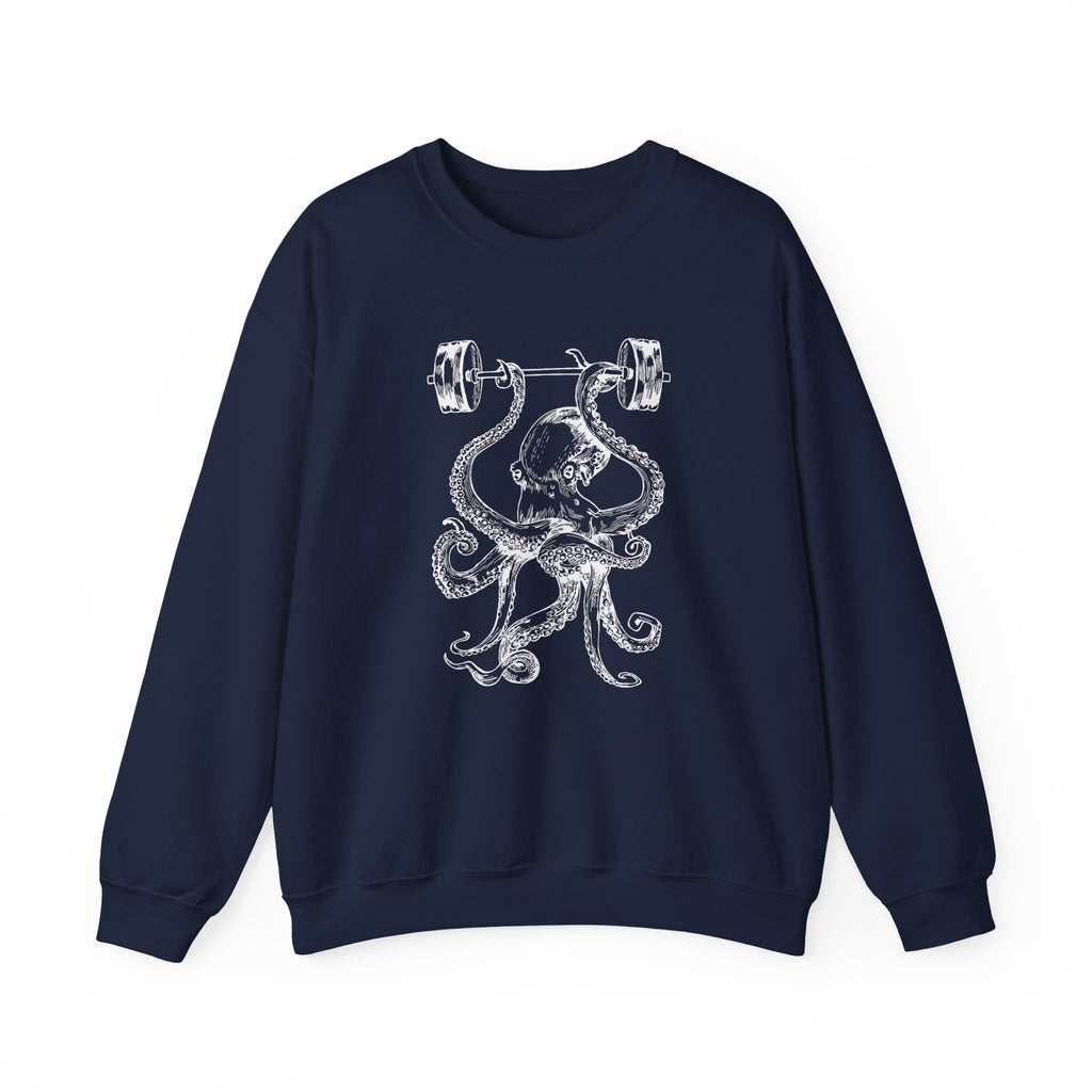 Vintage ink octopus graphic on a crewneck sweatshirt