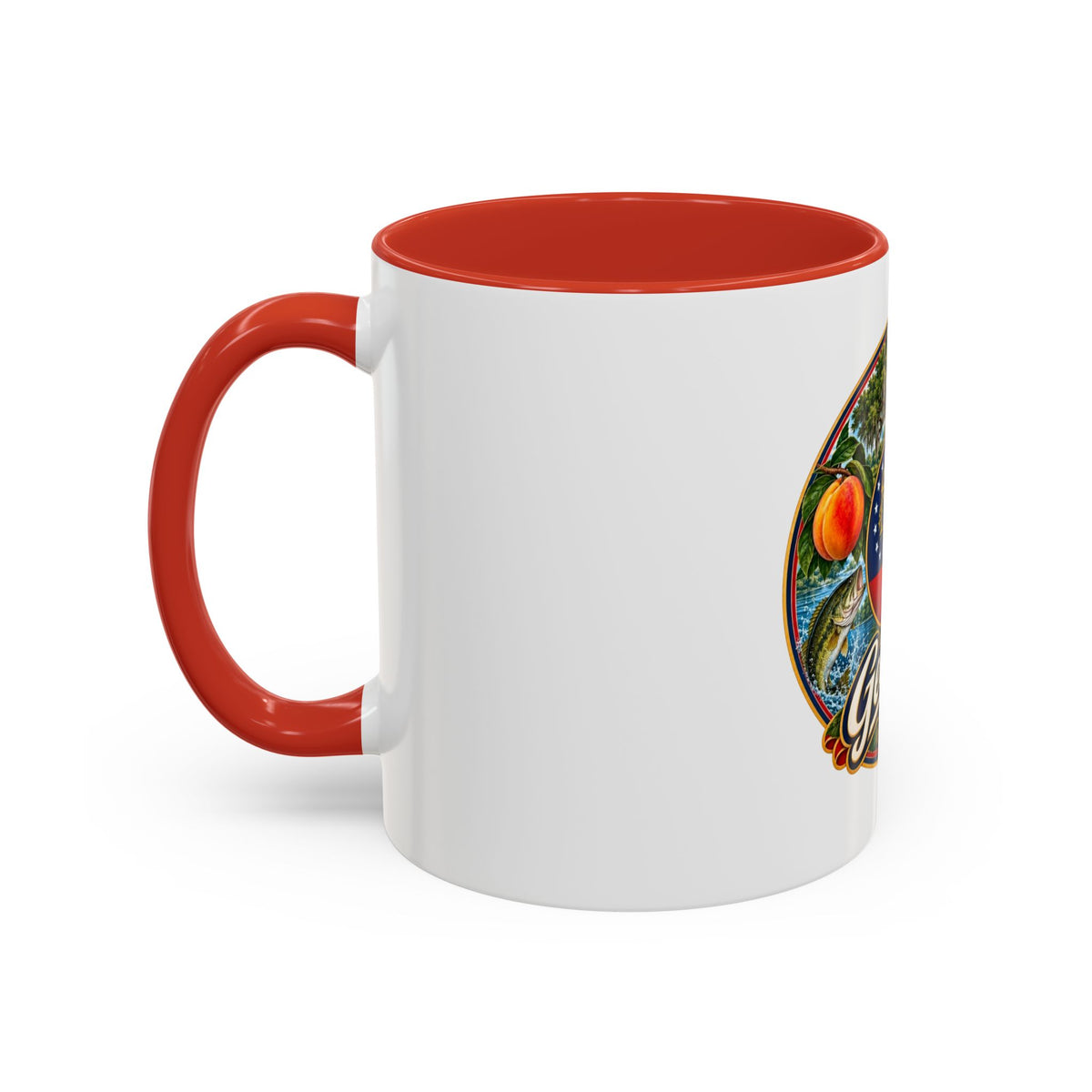 Georgia State Emblem Coffee Mug – Peach, Magnolia & Outdoors Souvenir (11/15oz)