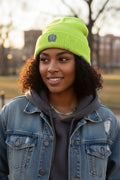 Embroidered Ribbed Beanie with 'Locked In' Logo – Warm Winter Knit Cap