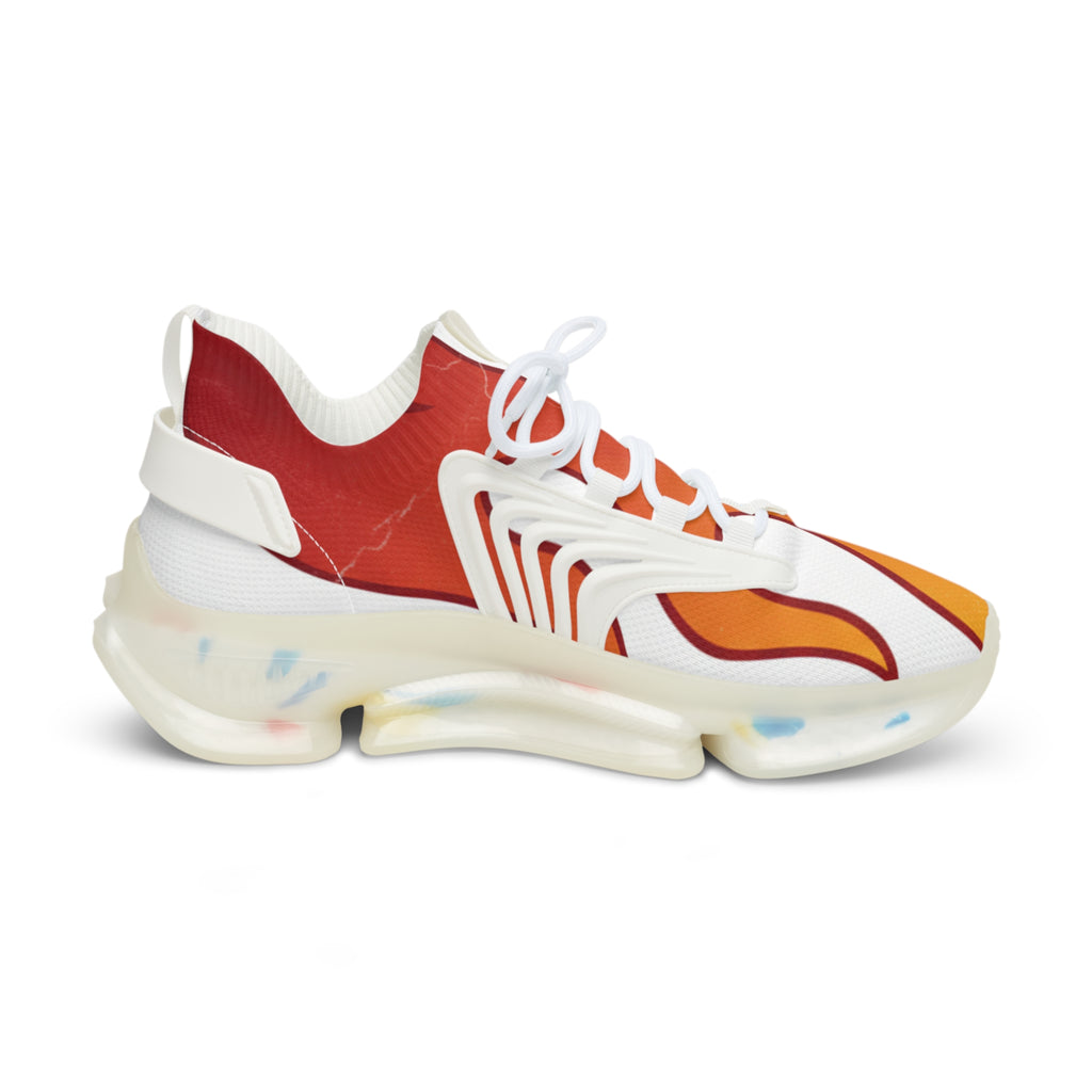 Men's Flame Mesh Sneakers — Breathable Athletic Shoes with Orange Red Flame Design